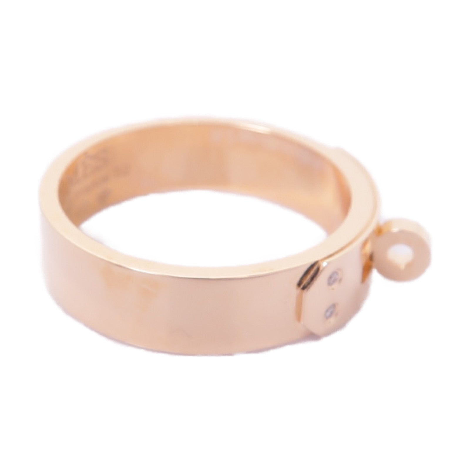 HERMES 18K玫瑰金Bague Kelly PM戒指Hermes#52 US#6