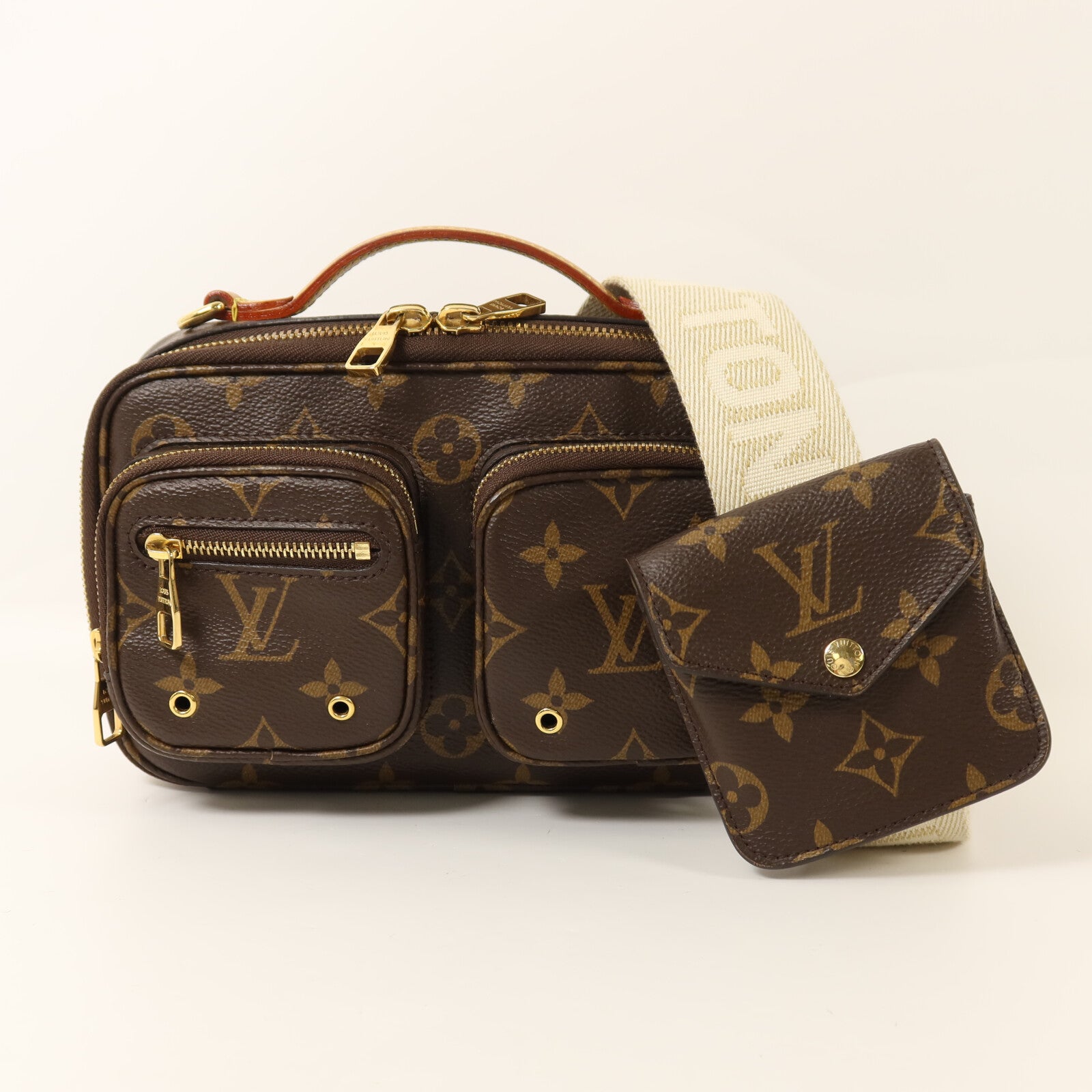 LOUIS VUITTON Monogram Utility金扣手挽肩背兩用袋