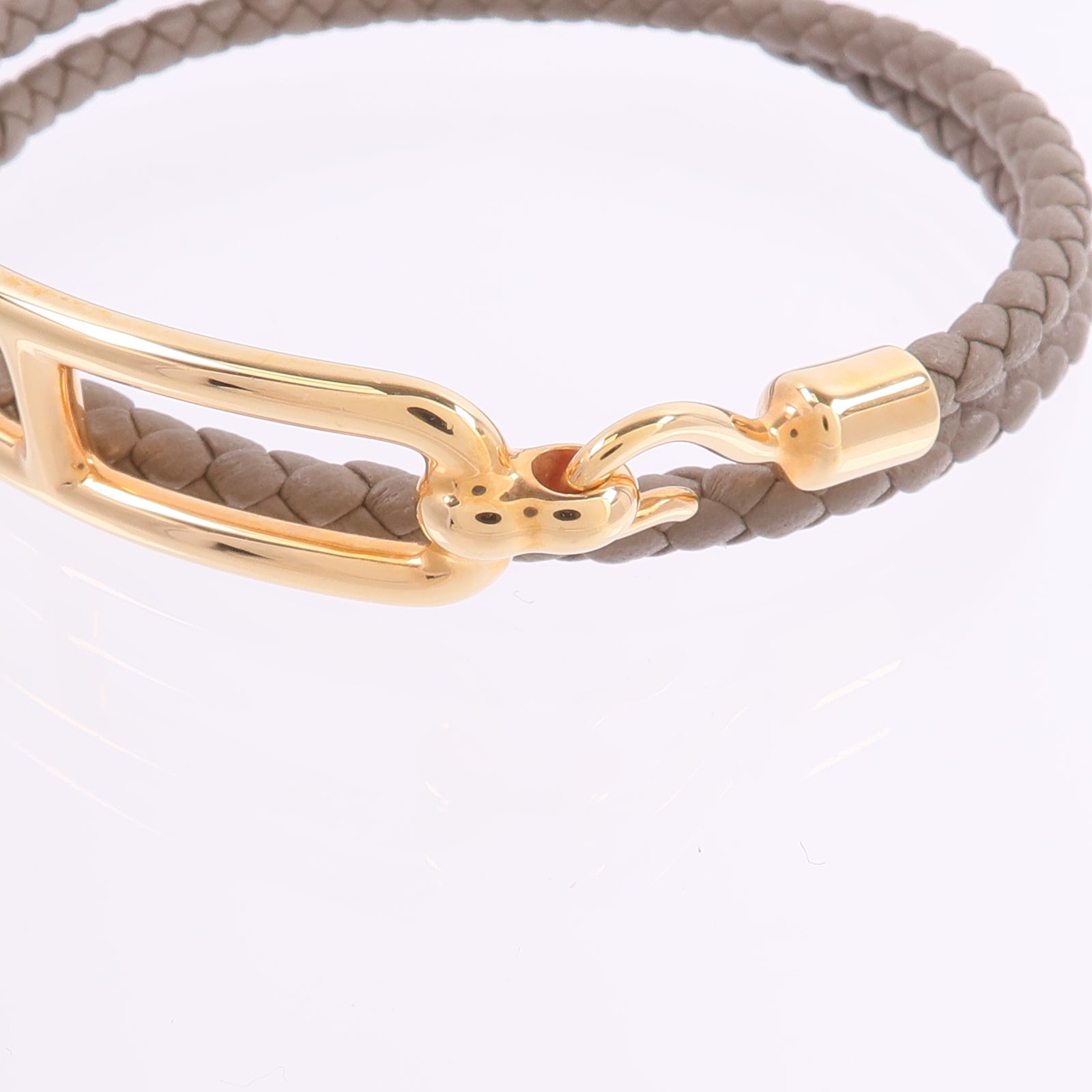 HERMES Swift皮革Roulis Double Tour Bracelet手帶Etoupe