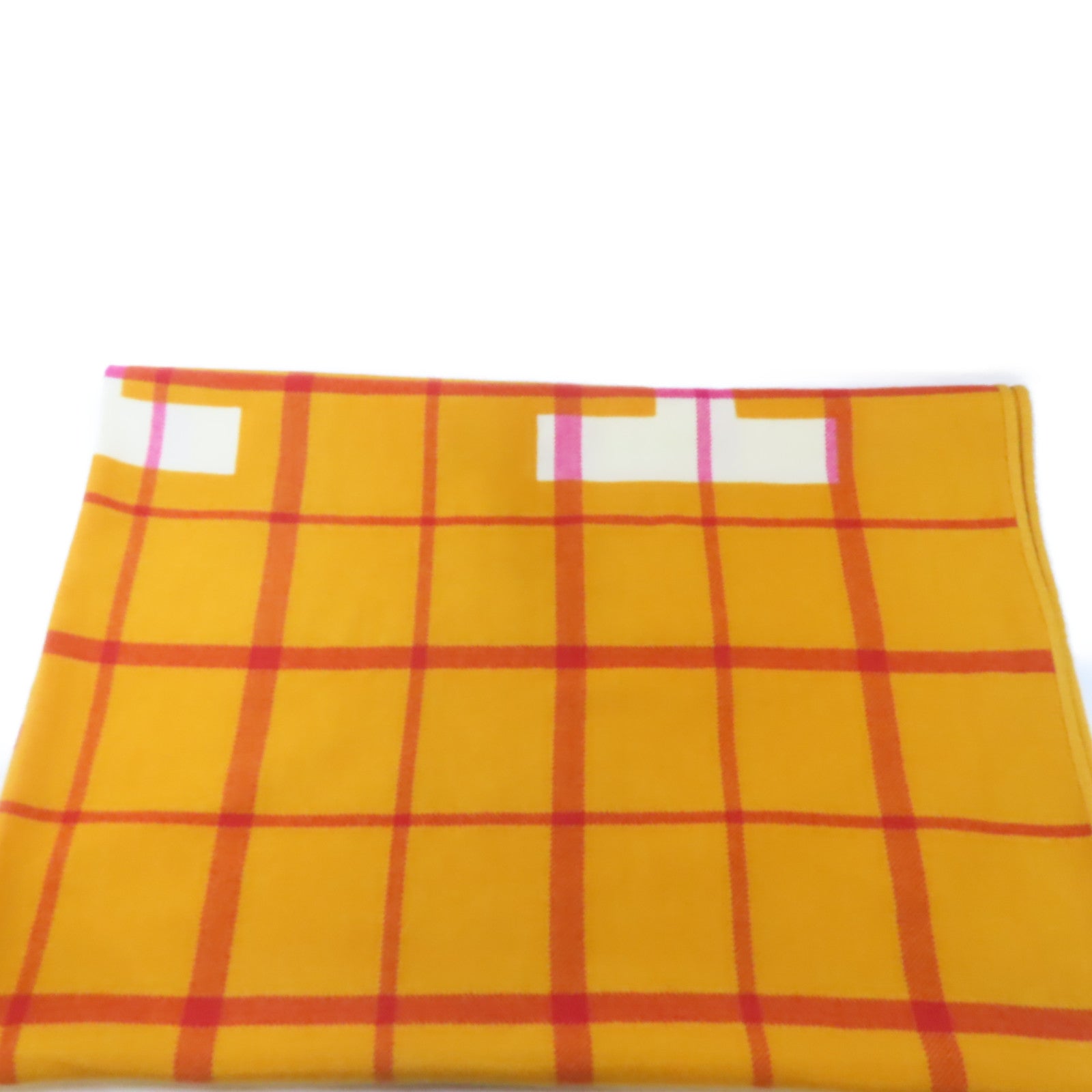 HERMES 羊絨Blanket毯子橙色/紅色