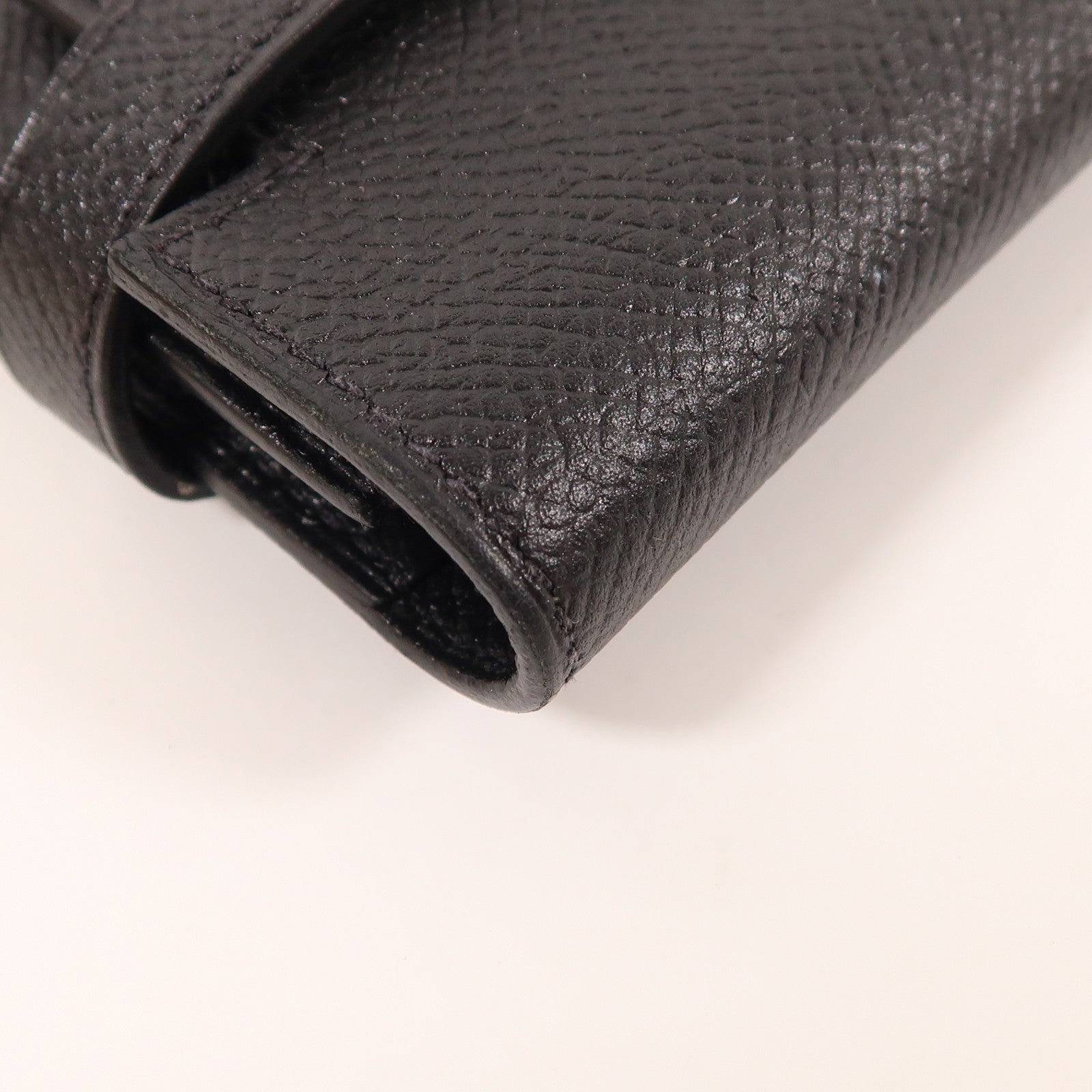 HERMES Epsom皮革Kelly Wallet銀扣長錢包Noir