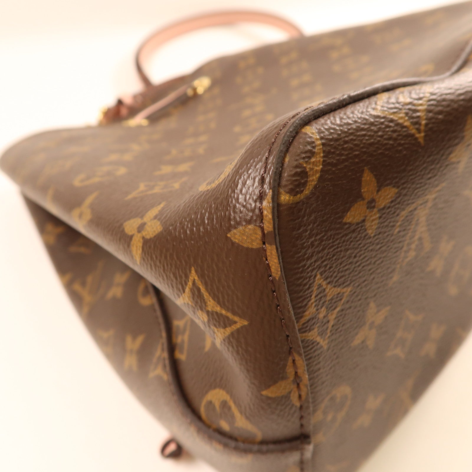 LOUIS VUITTON Monogram Neo Noe金扣手挽肩背兩用袋啡色/粉紅色