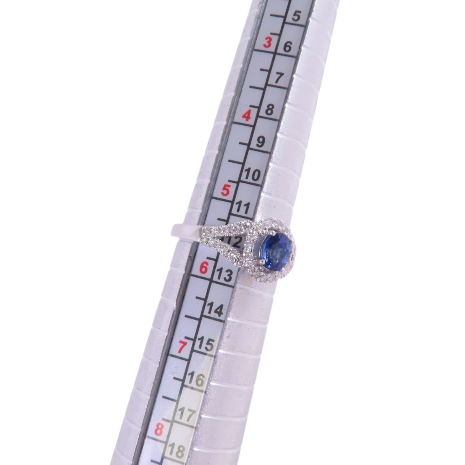 JEWELRY 18K白金/藍寶石/鑽石Sapphire Diamond Ring戒指US#5.5