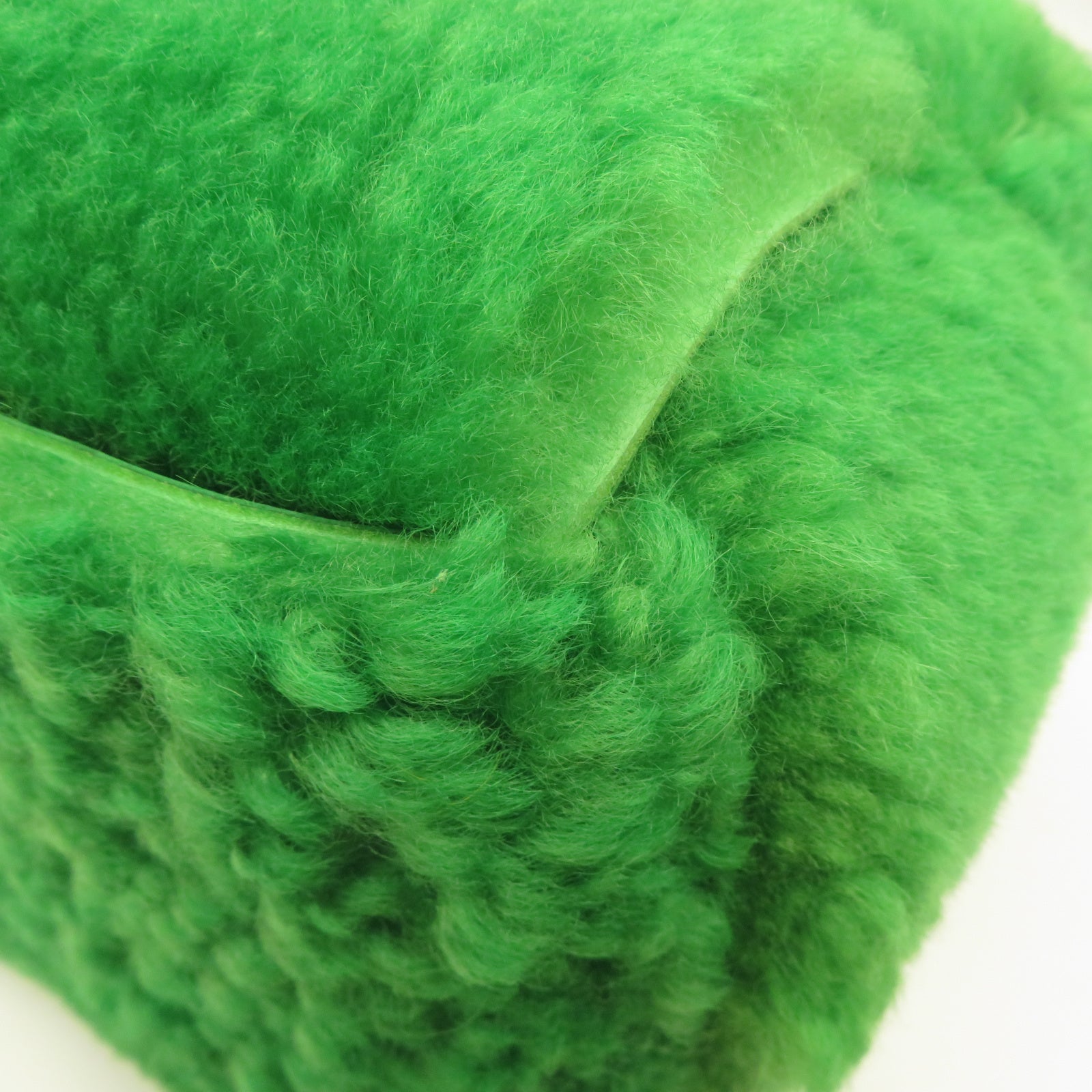 BOTTEGA VENETA **【激減優惠】羊毛Arco Shearling Tote銀扣手挽袋綠色