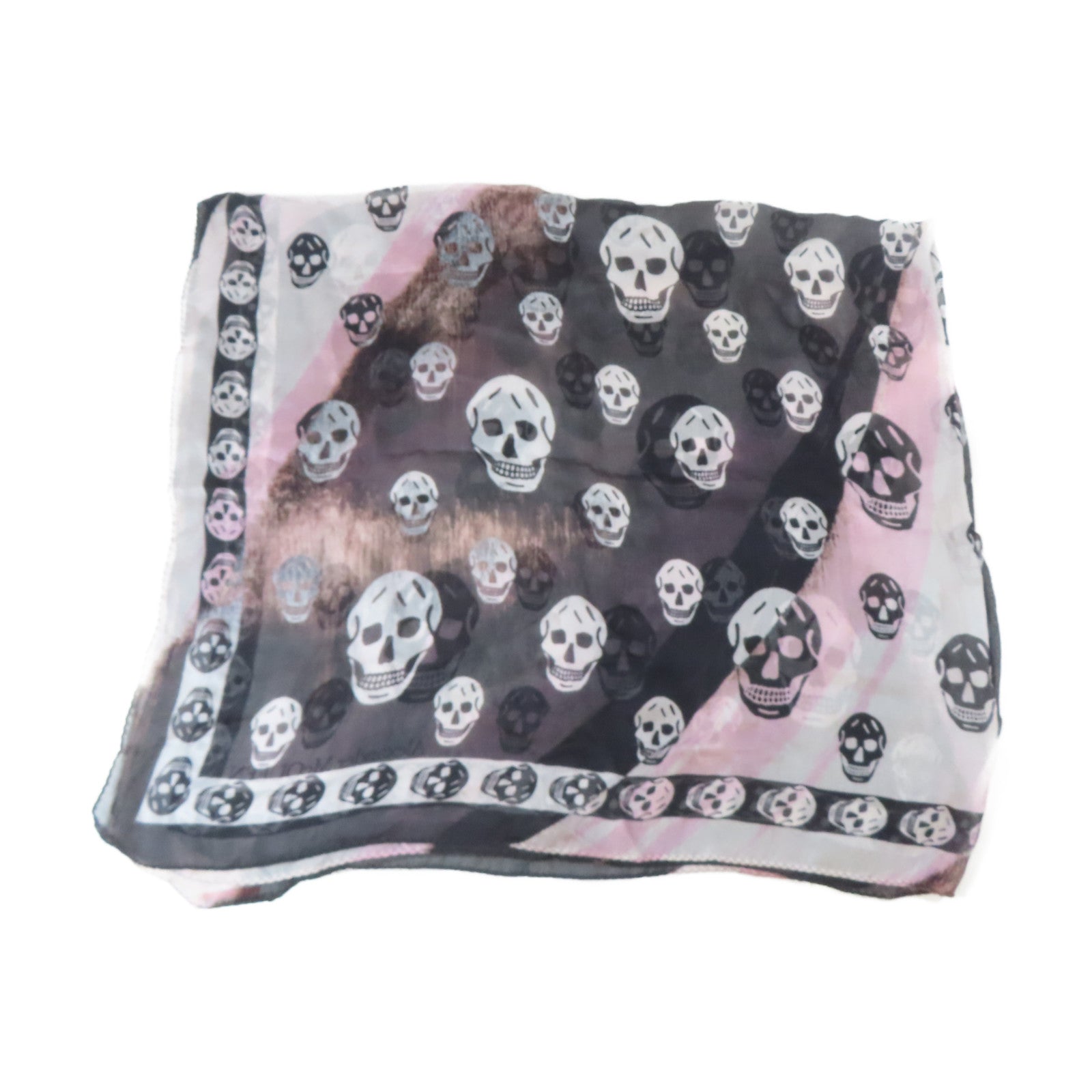 Alexander McQueen 絲質Alexander McQueen圍巾黑色/白色