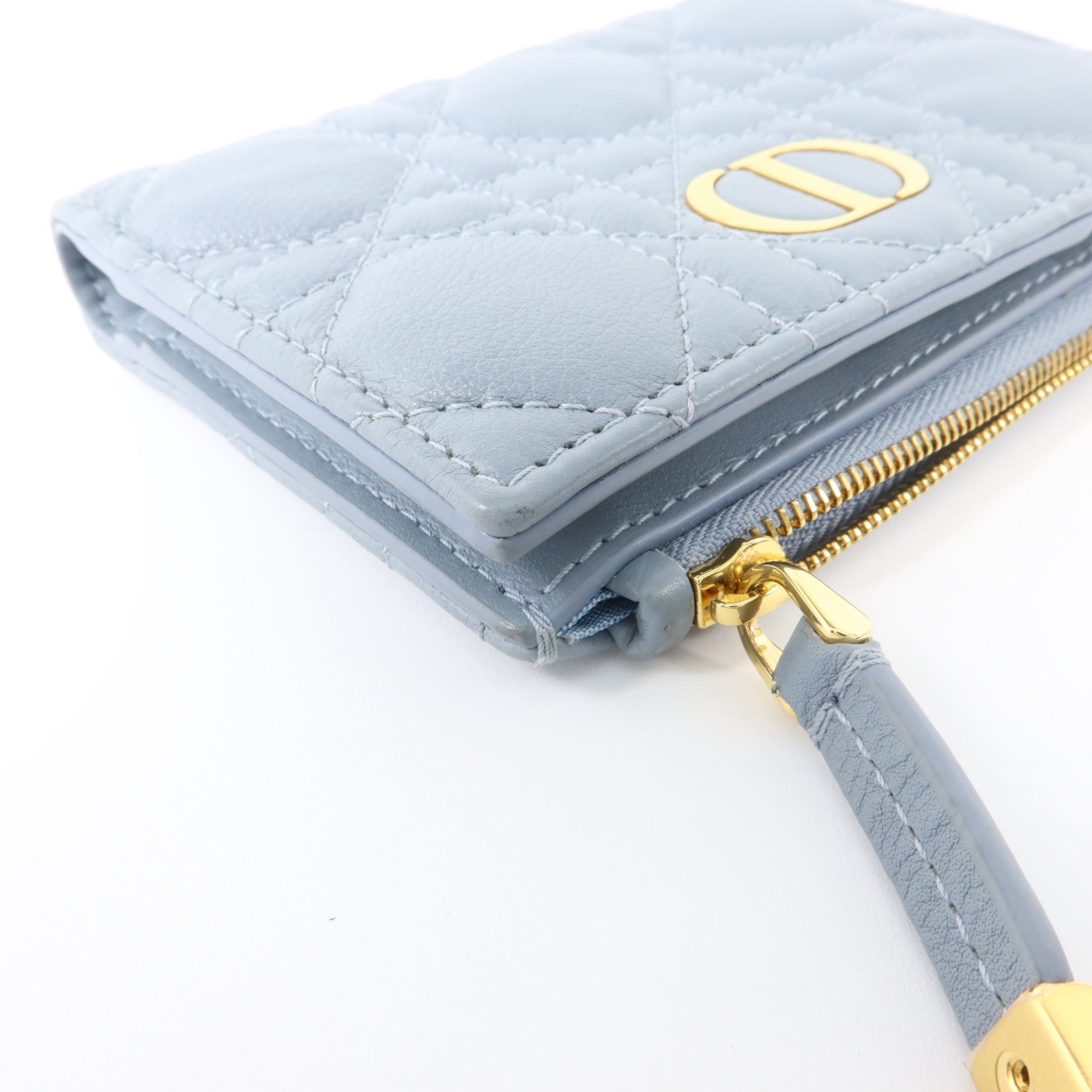 Dior 牛皮皮革Caro Dahlia Wallet金扣錢包