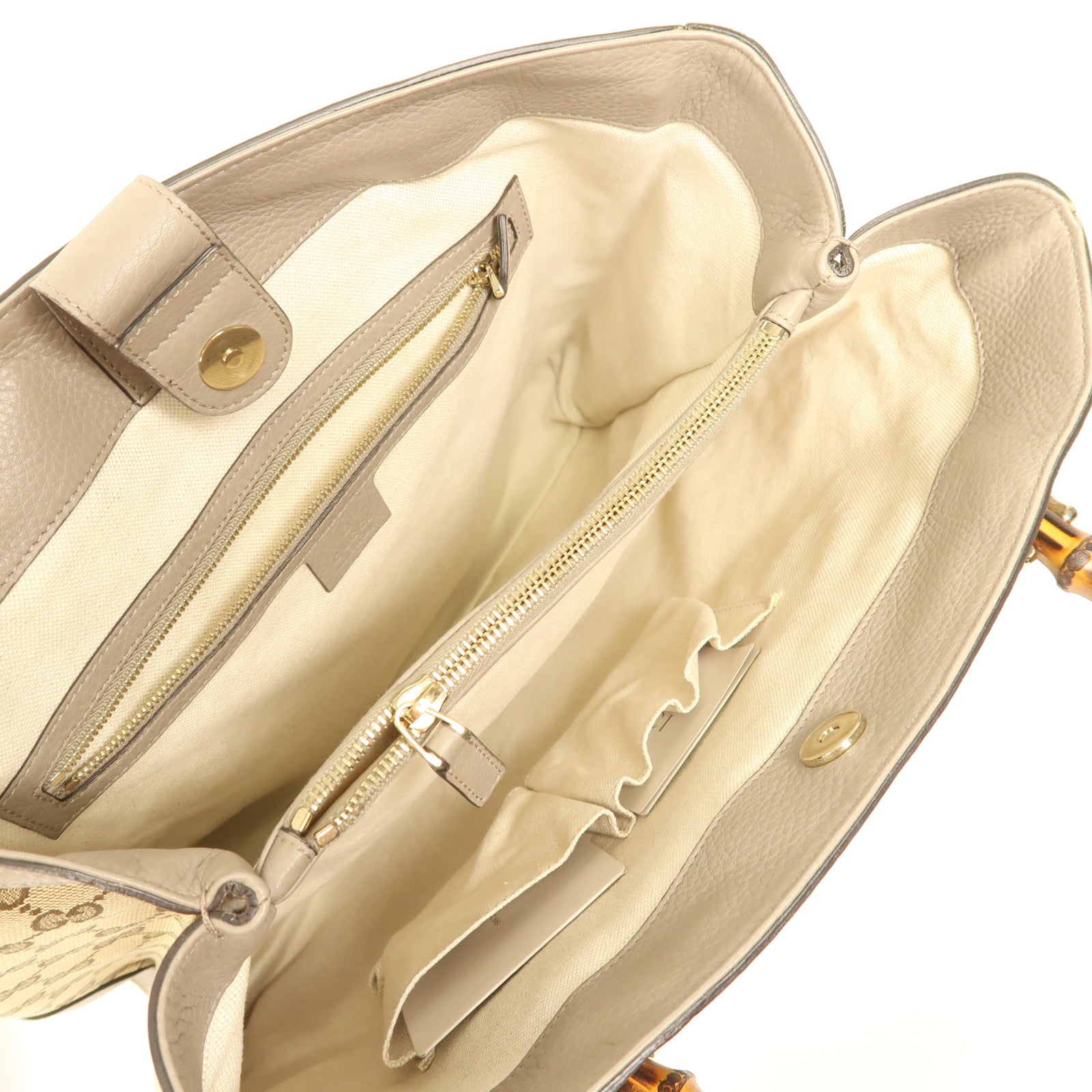 GUCCI 帆布Diana Bamboo Handle金扣手挽袋