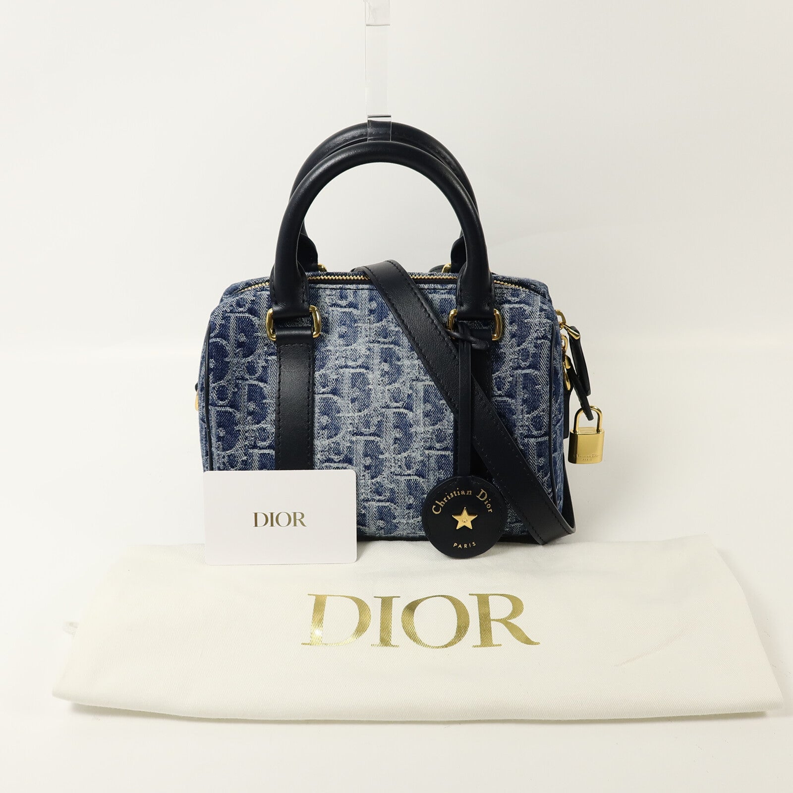Dior 牛仔布Boston Bag手挽肩背兩用袋