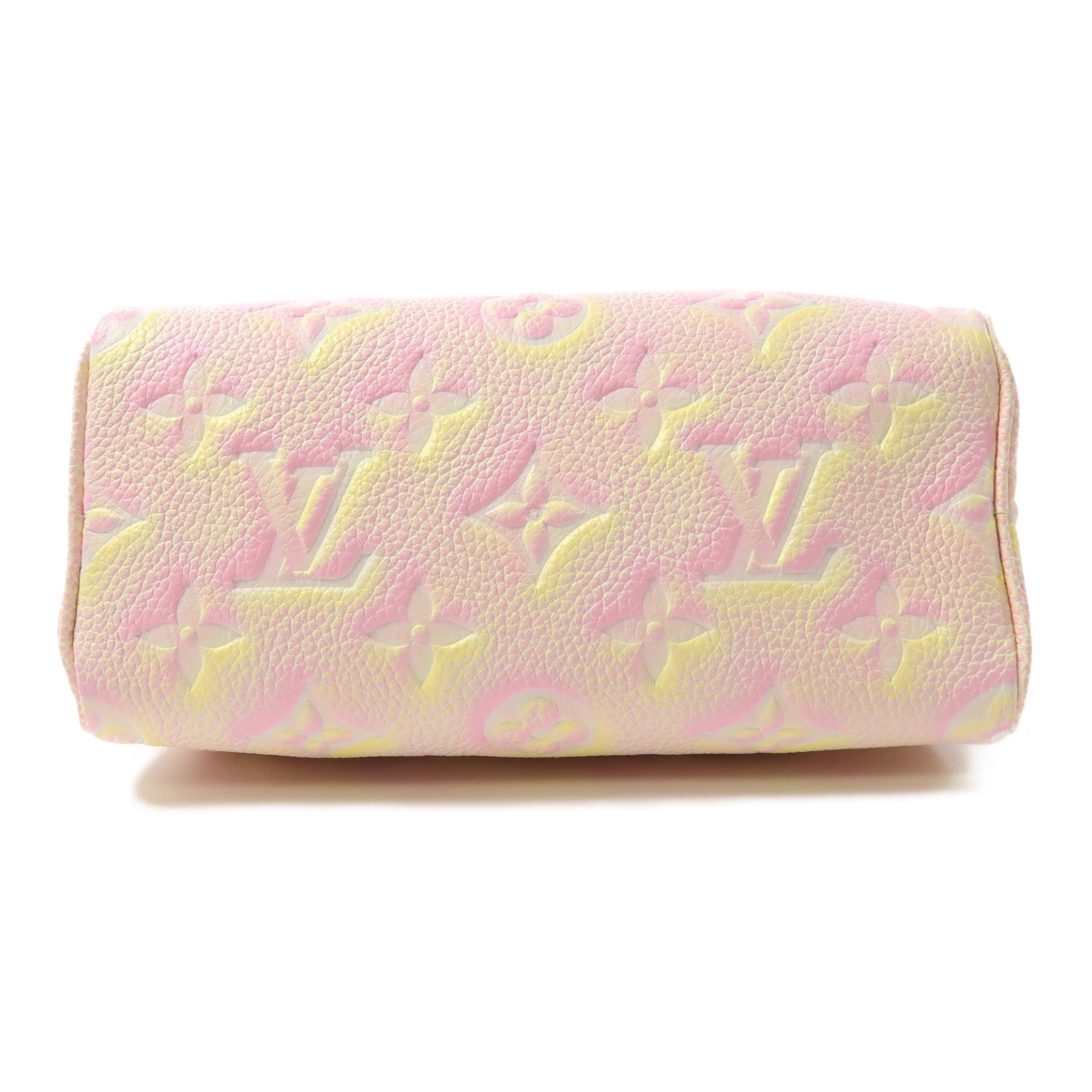 LOUIS VUITTON Monogram Empreinte Nano Speedy金扣手挽肩背兩用袋粉紅色/黃色