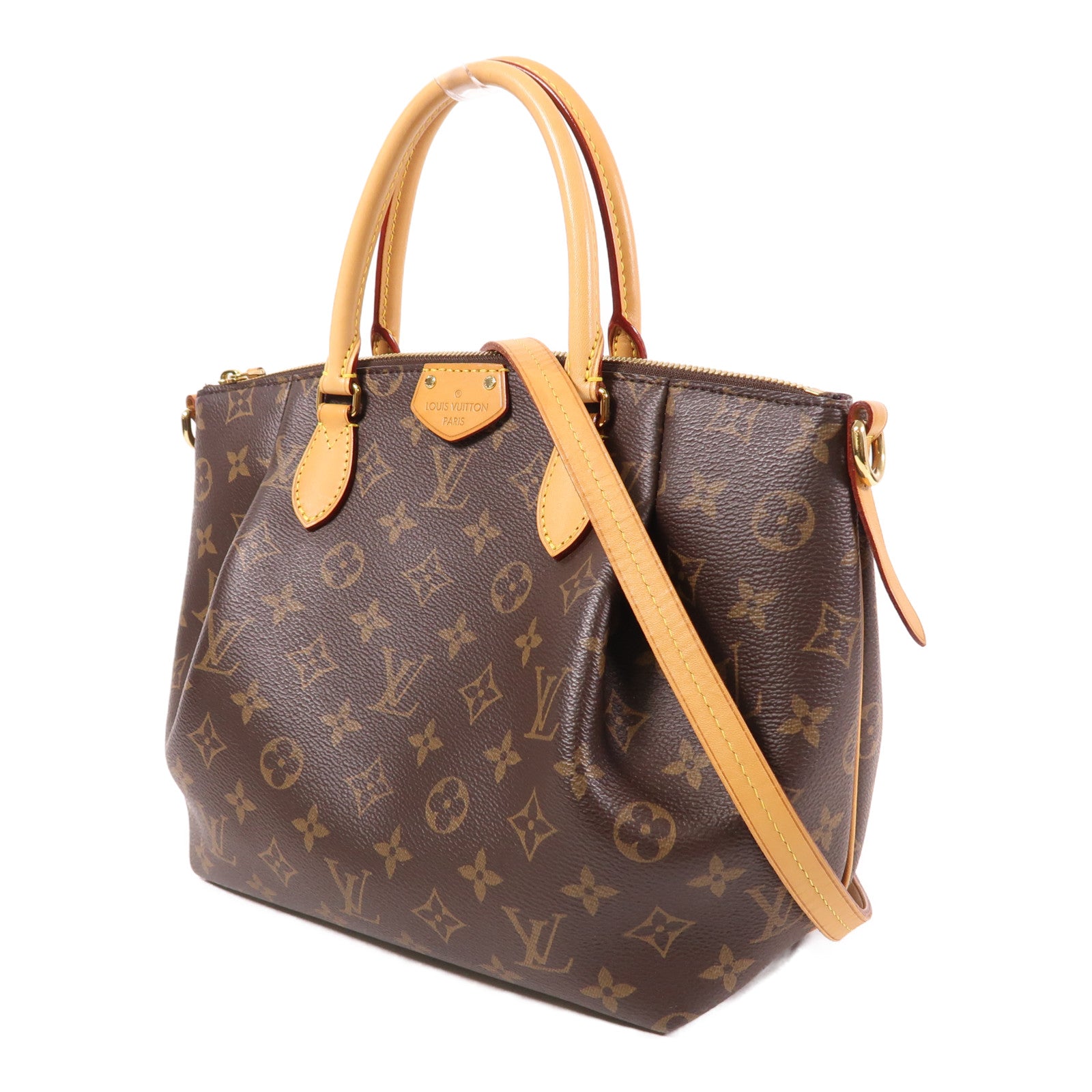 LOUIS VUITTON Monogram Turenne PM金扣手挽肩背兩用袋棕色