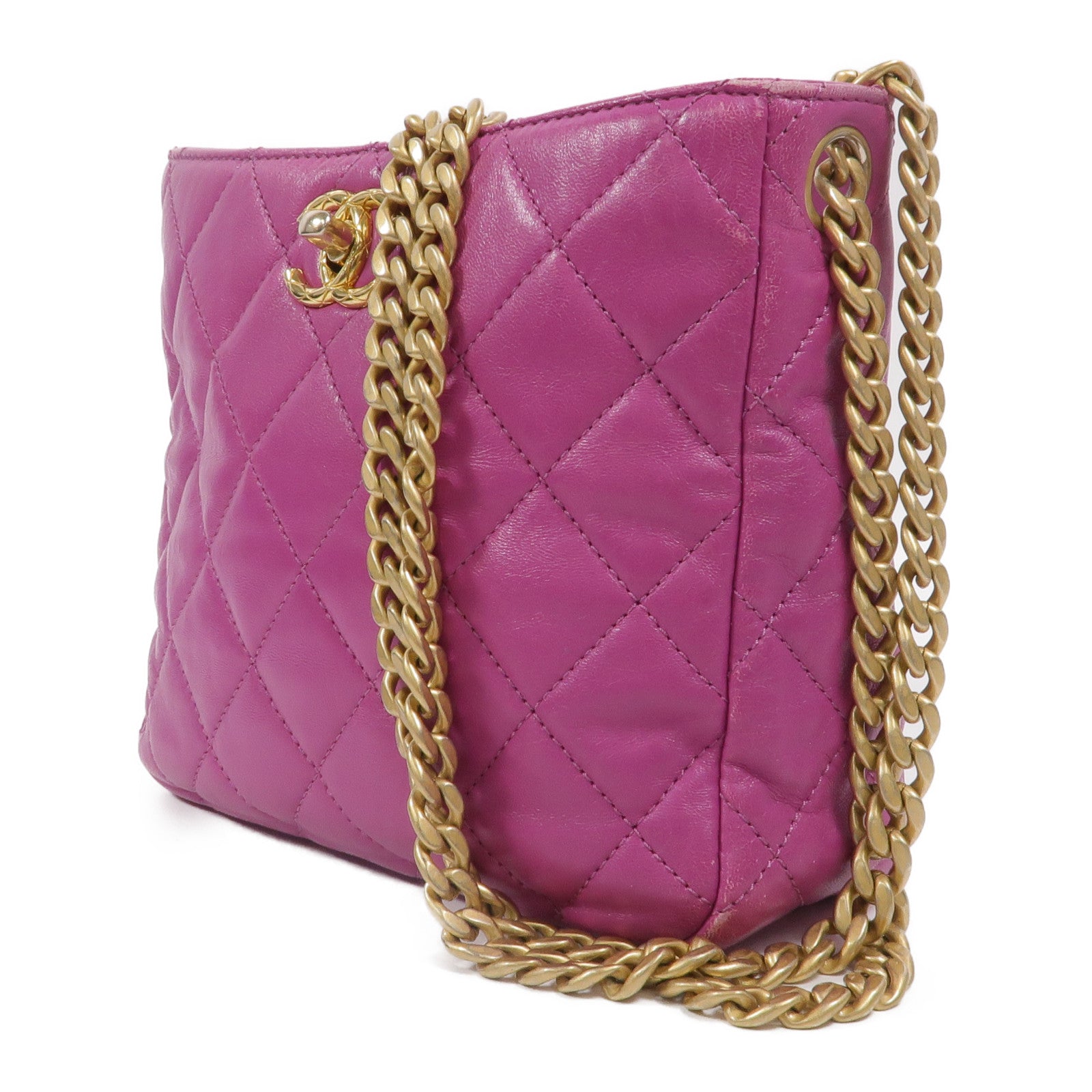 CHANEL 羊皮皮革Hobo Bag鏈帶肩背袋