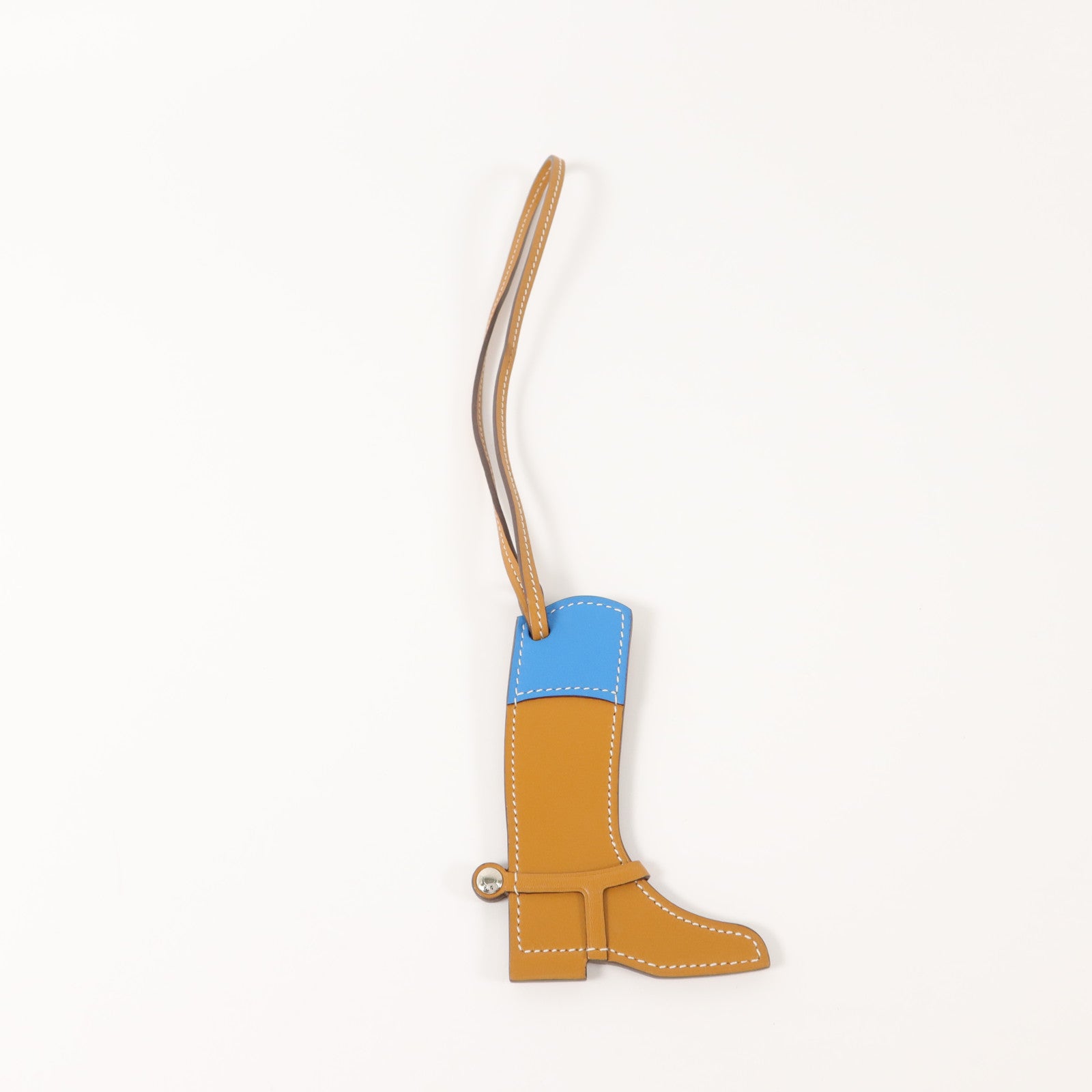 HERMES Swift皮革Paddock Boot Charm掛飾Gold/Mykonos