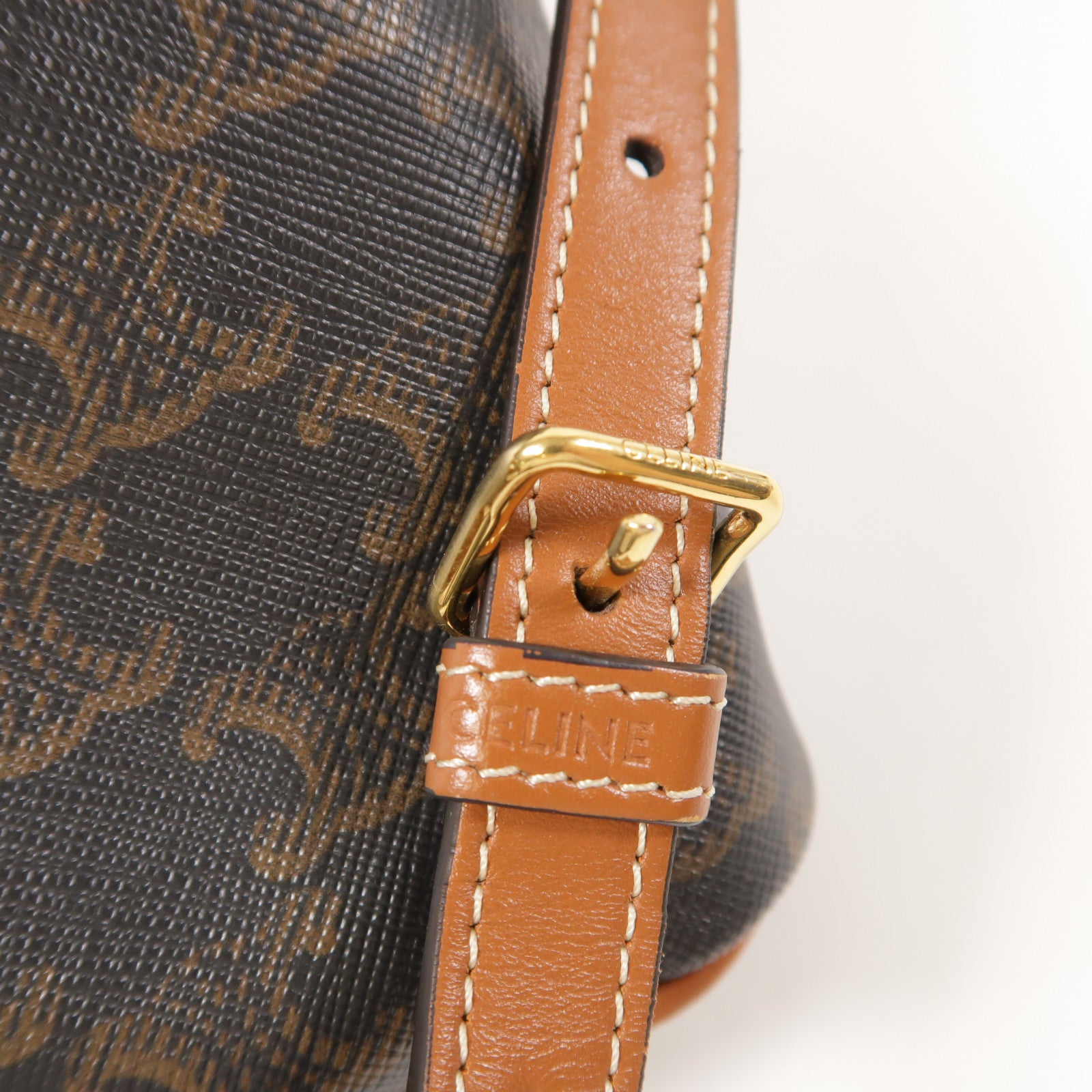 CELINE 塗層帆布Triomphe Backpack金扣背包