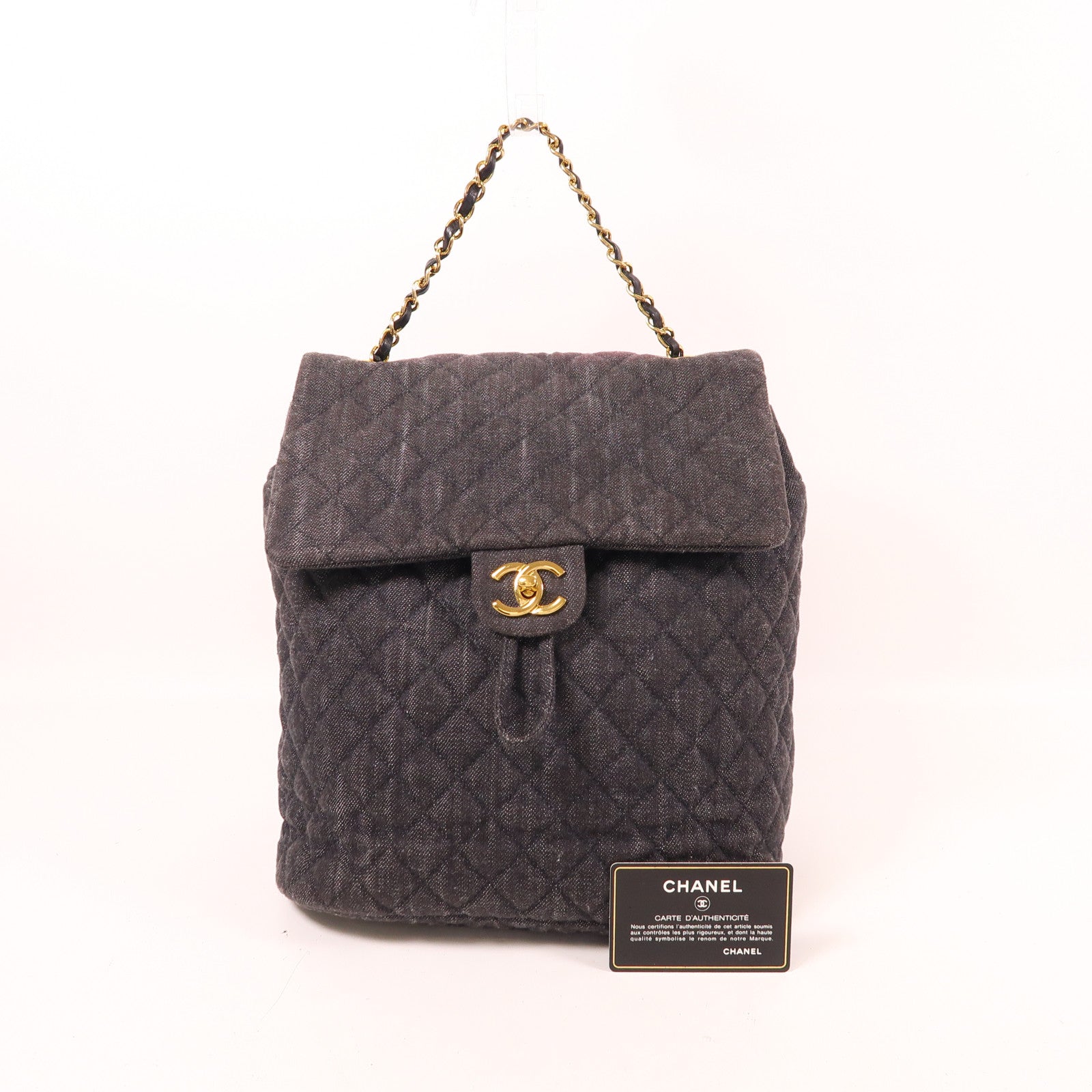 CHANEL 帆布Backpack金扣背包