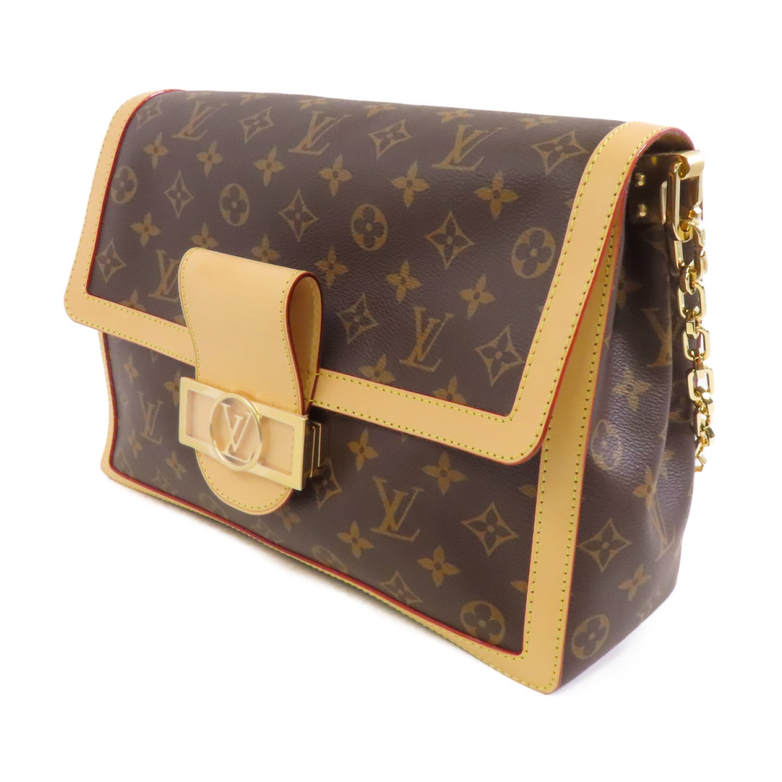 LOUIS VUITTON 【激減優惠】Monogram Dauphine Soft GM金扣手挽肩背兩用袋棕色