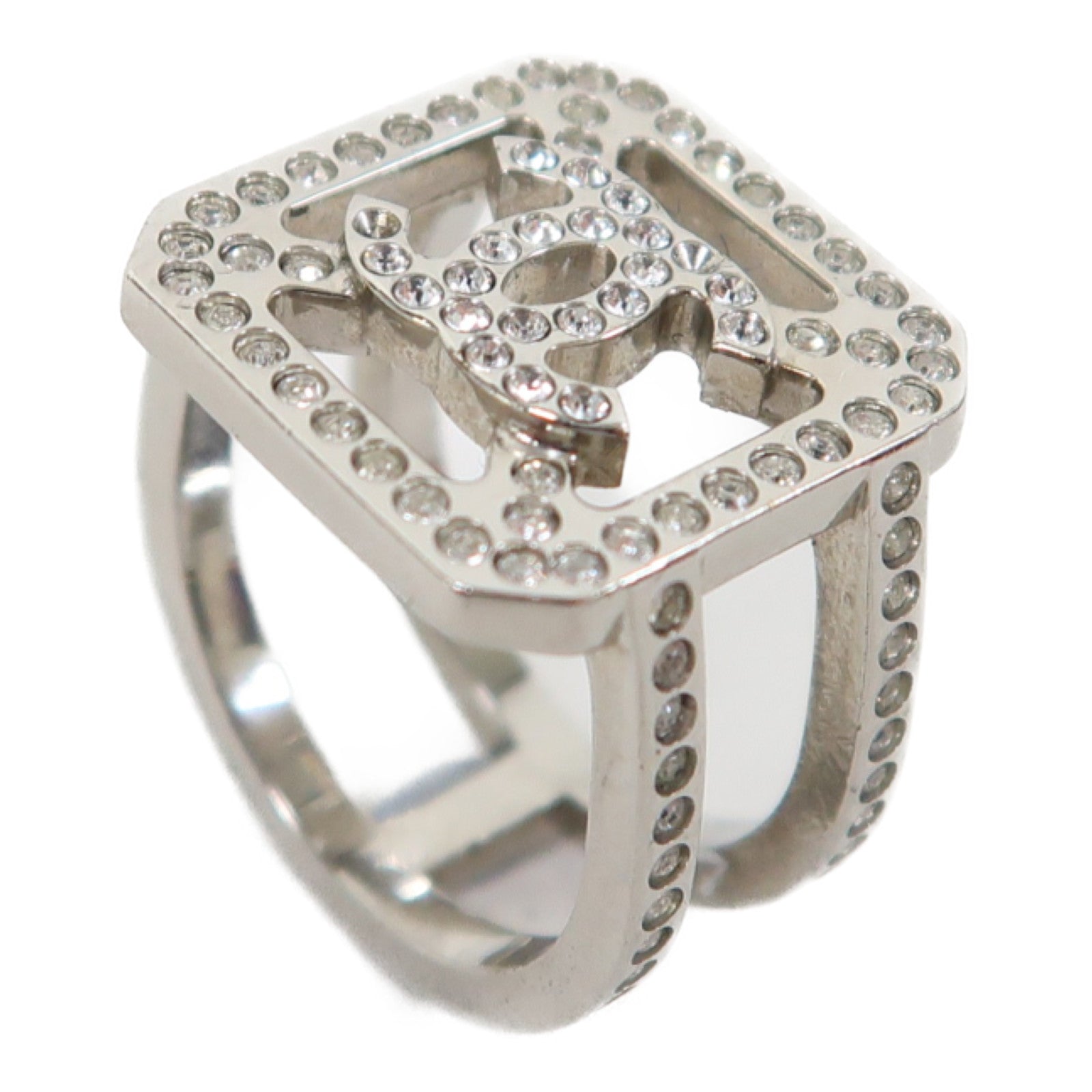 CHANEL 金屬Ring戒指銀色US#5