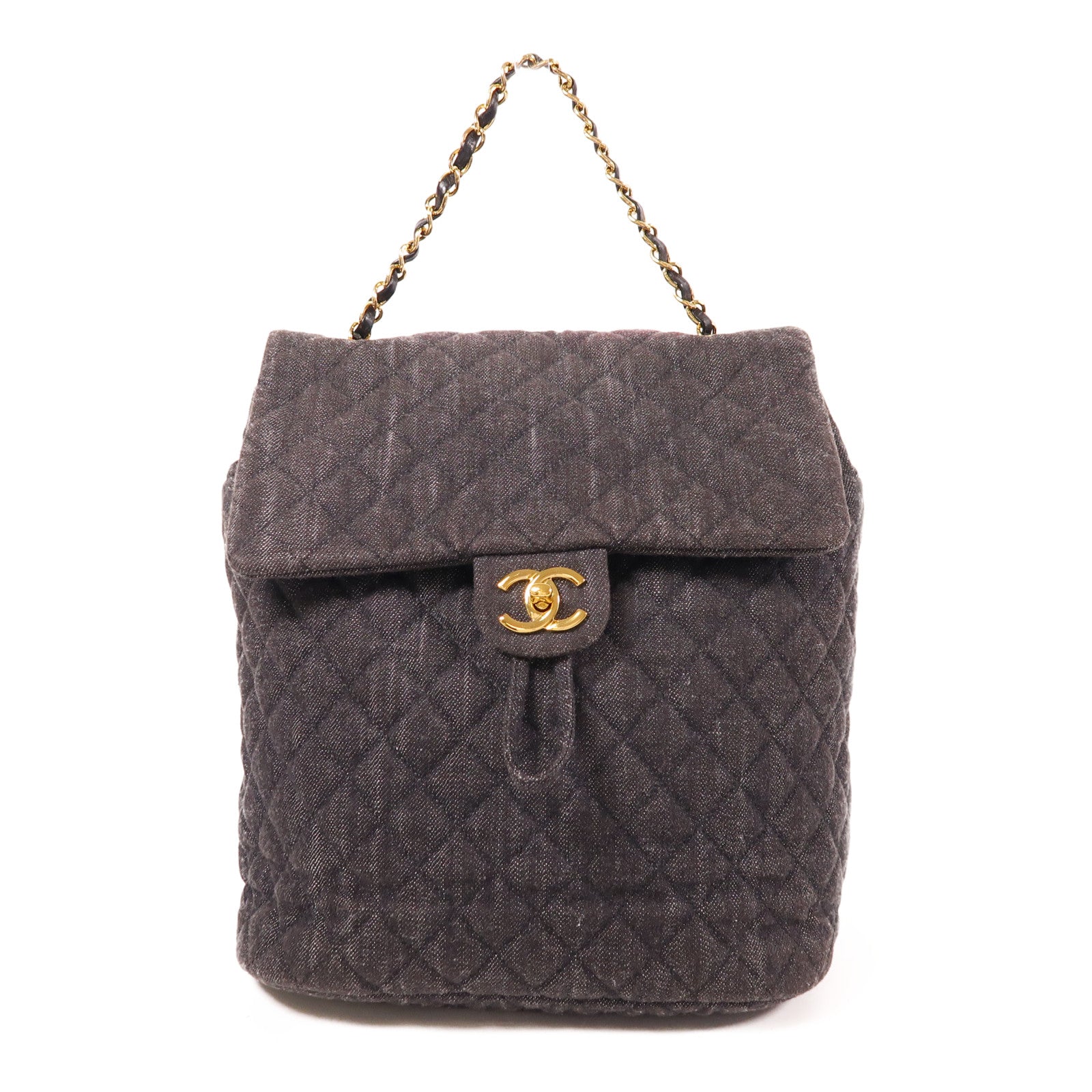 CHANEL 帆布Backpack金扣背包