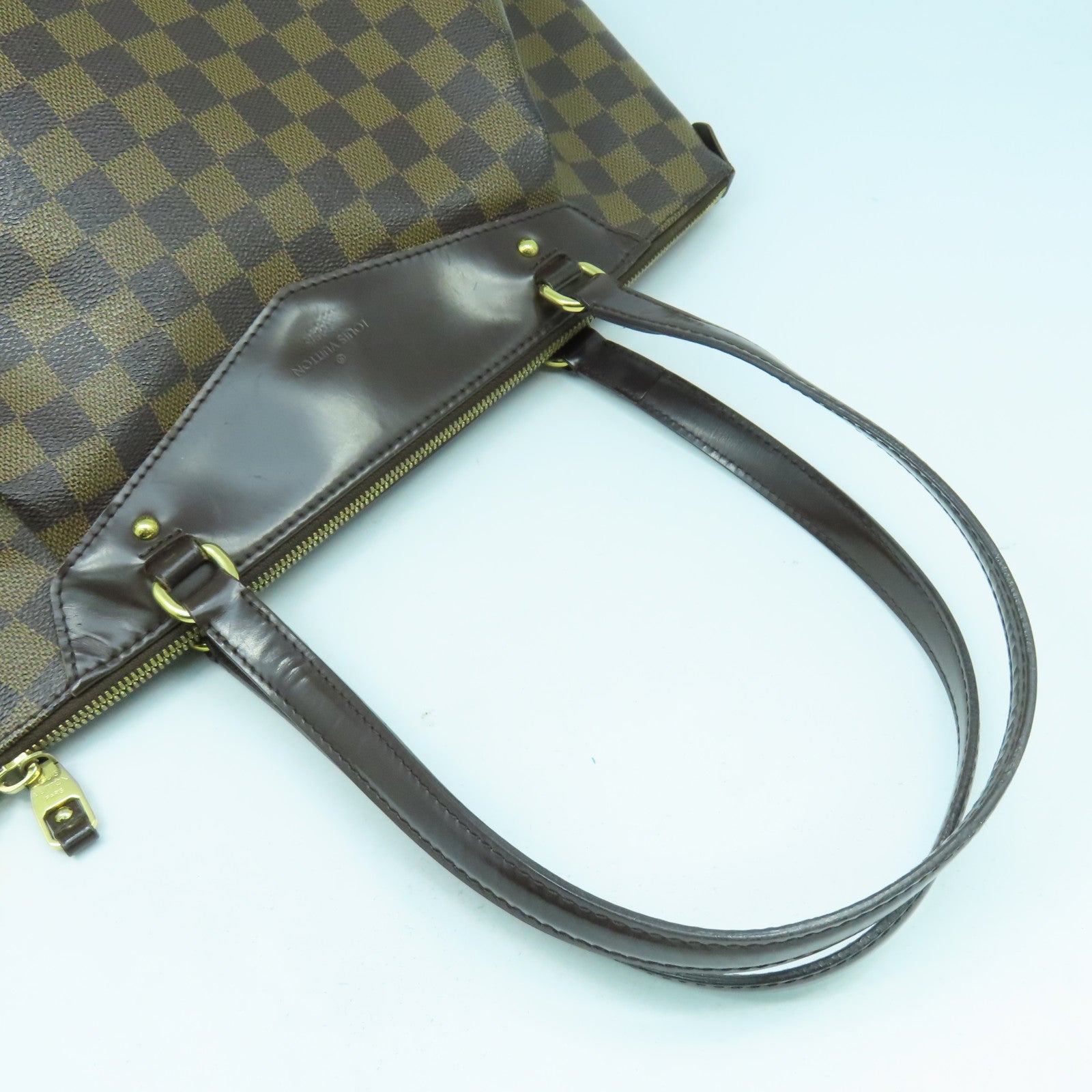 LOUIS VUITTON 【清倉大減價】Damier Ebene Westminster GM金扣肩背袋啡色