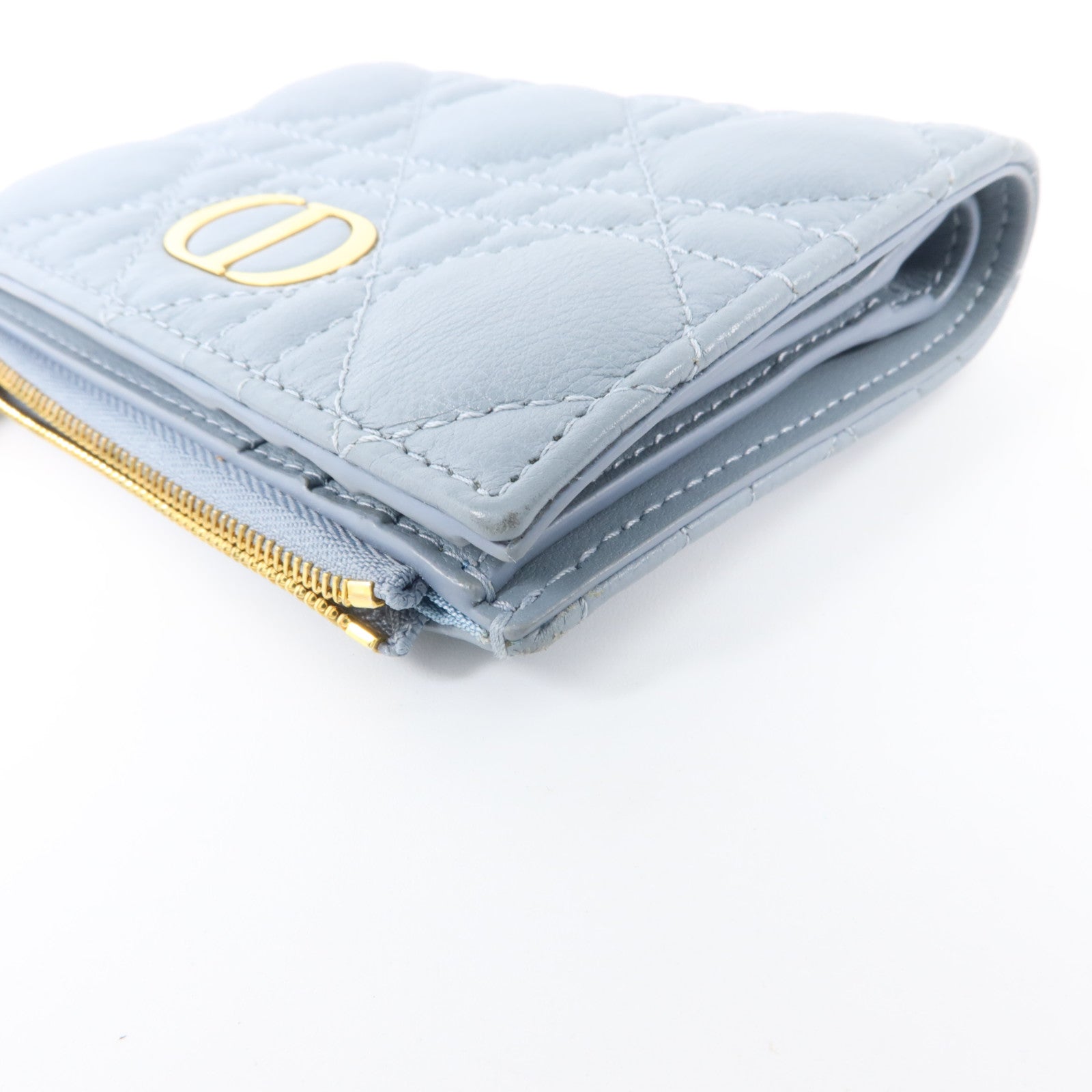 Dior 牛皮皮革Caro Dahlia Wallet金扣錢包
