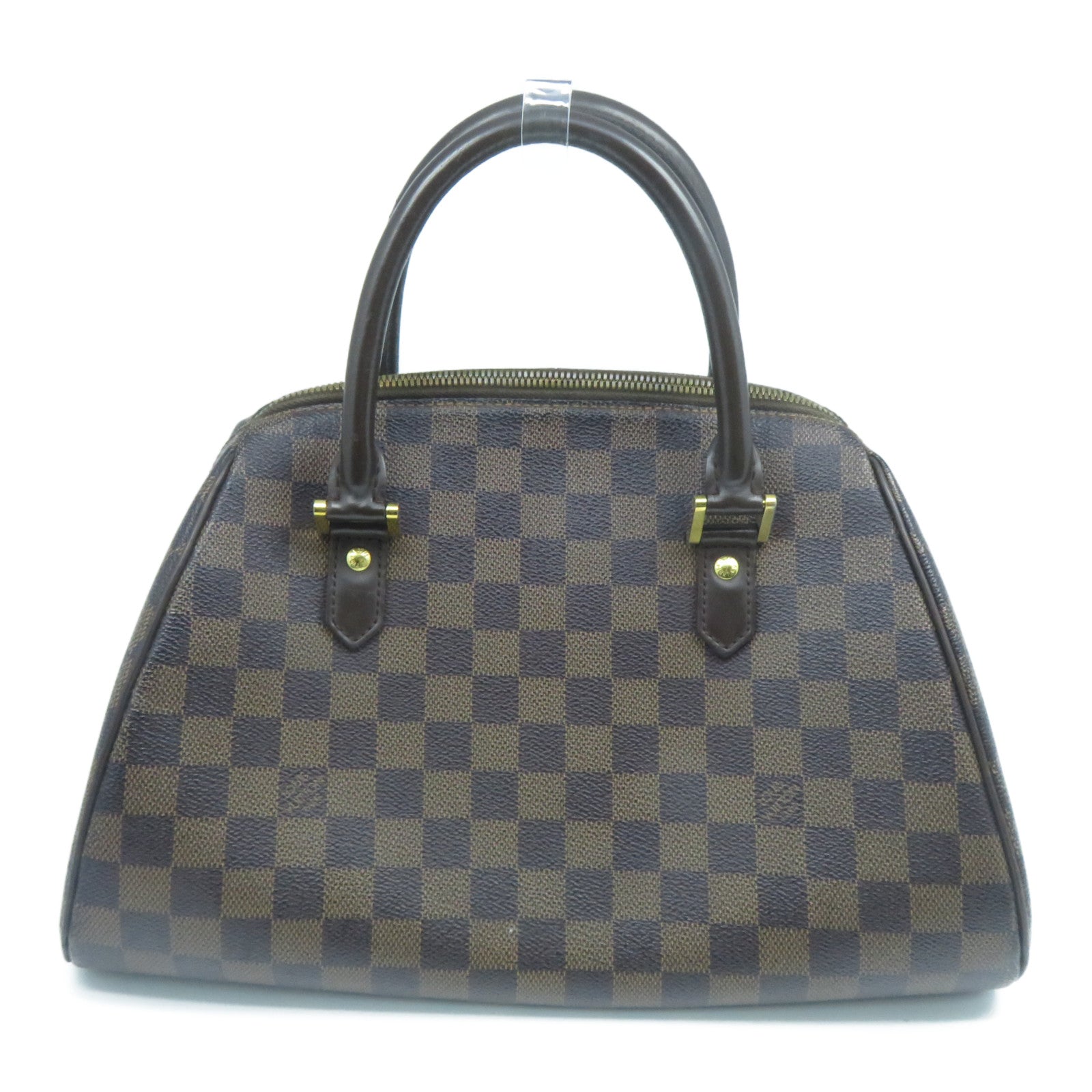LOUIS VUITTON Damier Rivera MM金扣手挽袋啡色