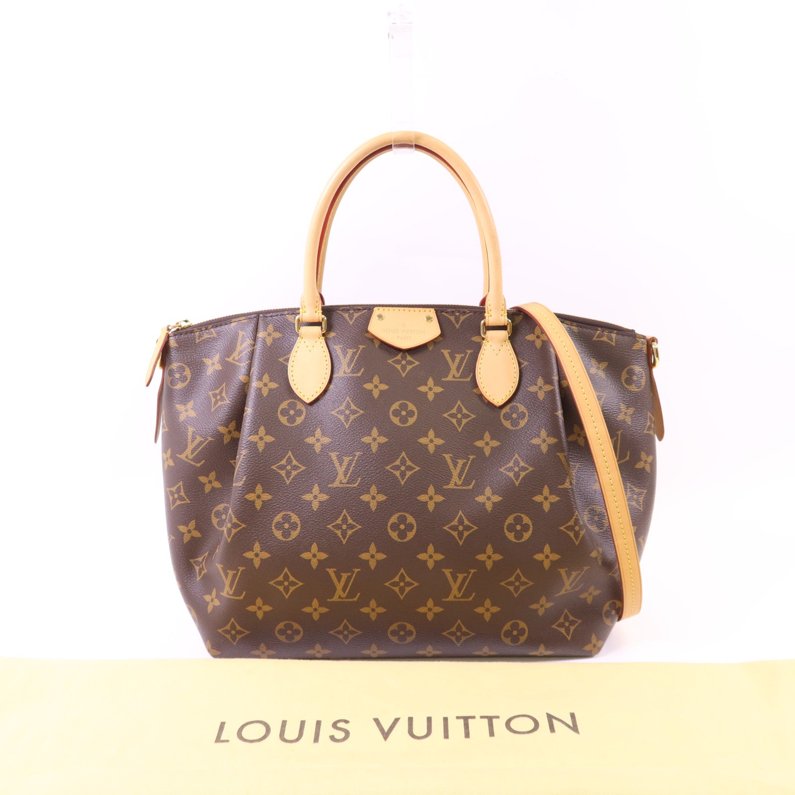 LOUIS VUITTON Monogram Turenne MM金扣手挽肩背兩用袋棕色