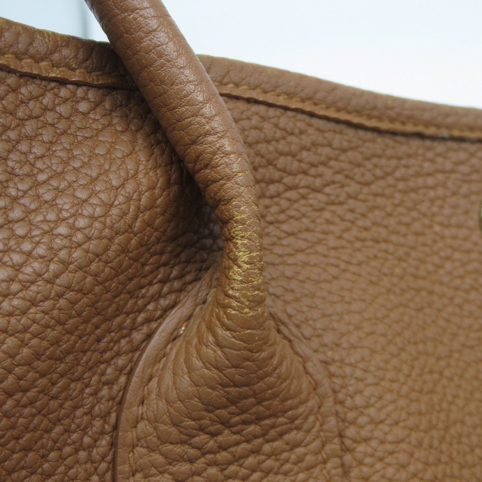 HERMES **【激減優惠】Clemence皮革Garden Party PM銀扣手挽袋啡色