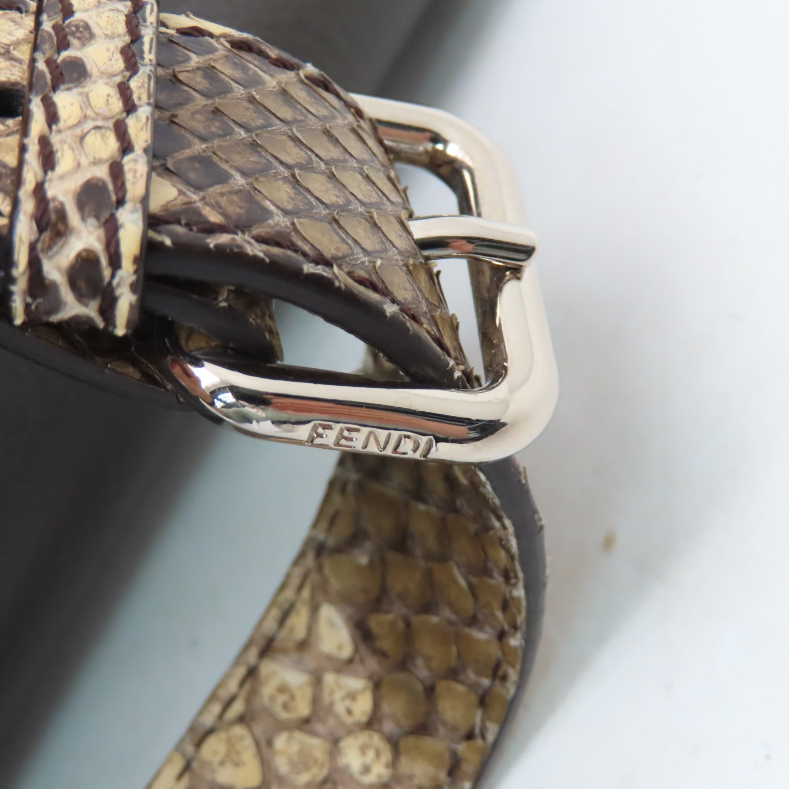 FENDI 【激減優惠】蛇皮皮革/牛皮皮革PeekBoo銀扣手挽肩背兩用袋