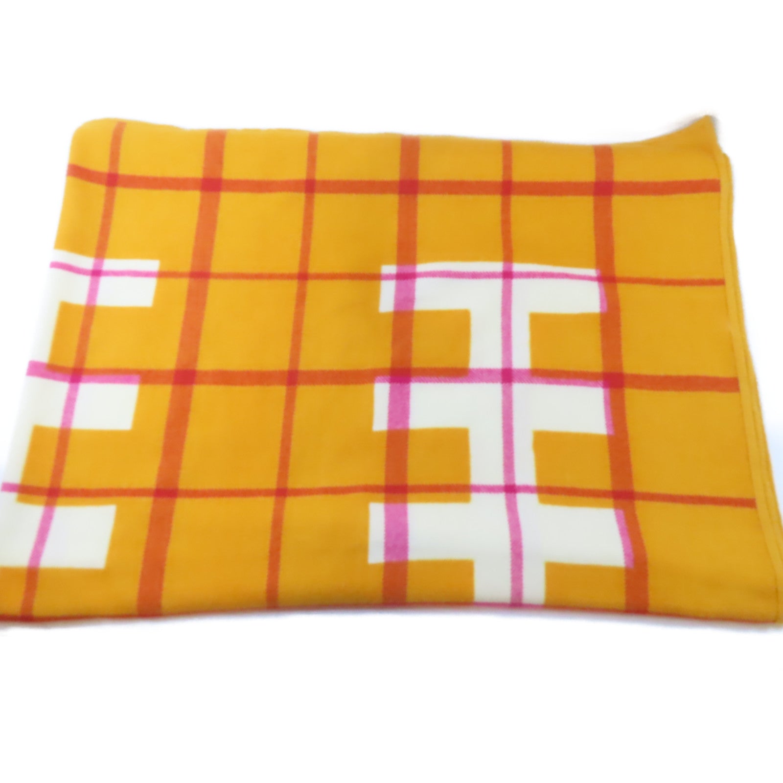 HERMES 羊絨Blanket毯子橙色/紅色
