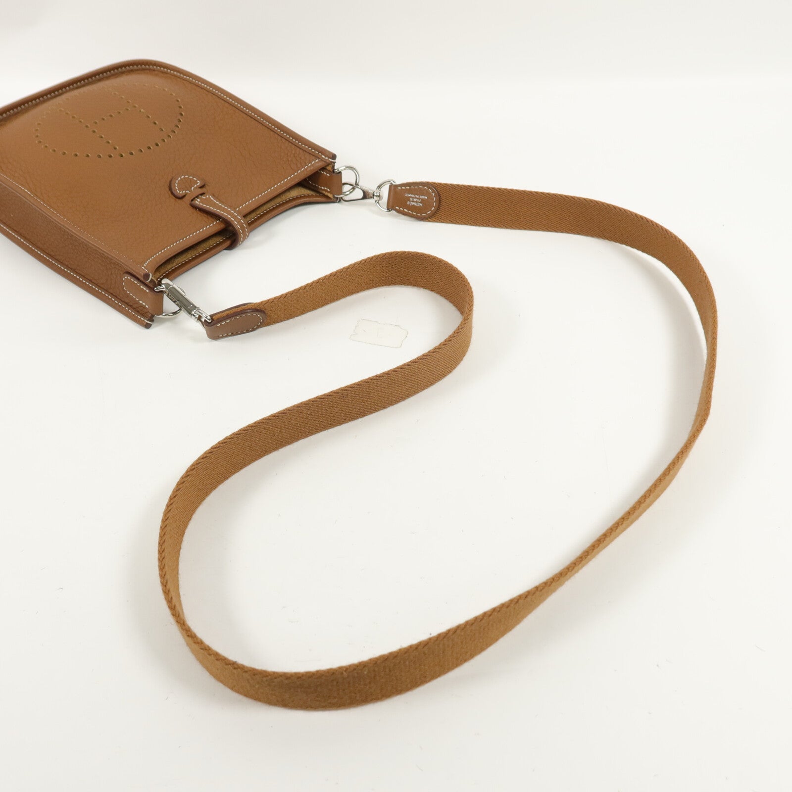 HERMES Clemence皮革Evelyne TPM肩背袋Gold