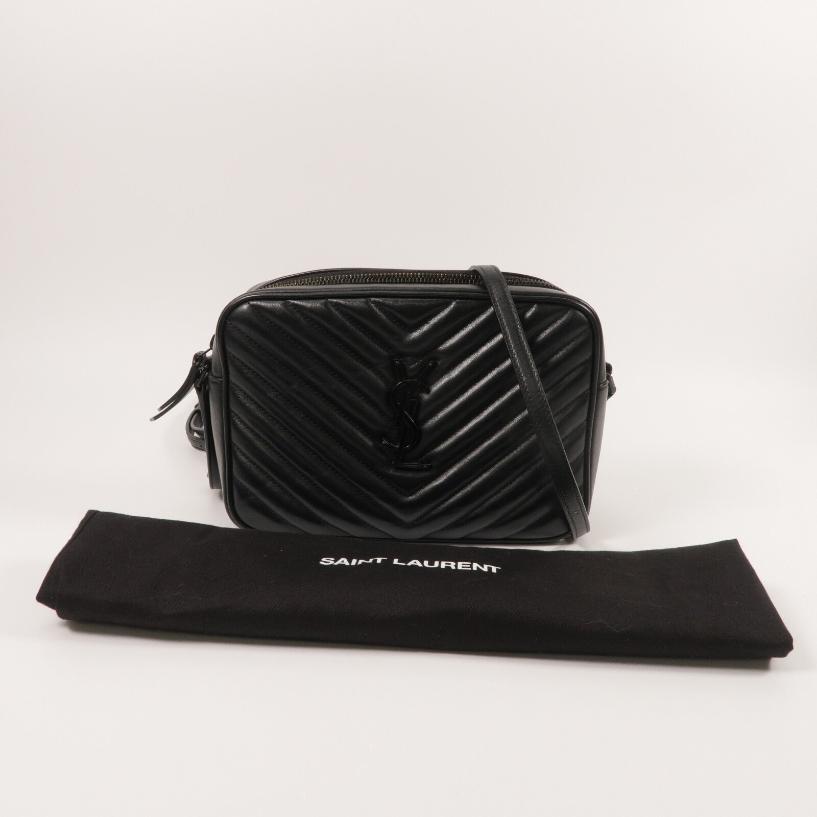 YVES SAINT LAURENT 牛皮皮革Lou Camera Bag肩背袋