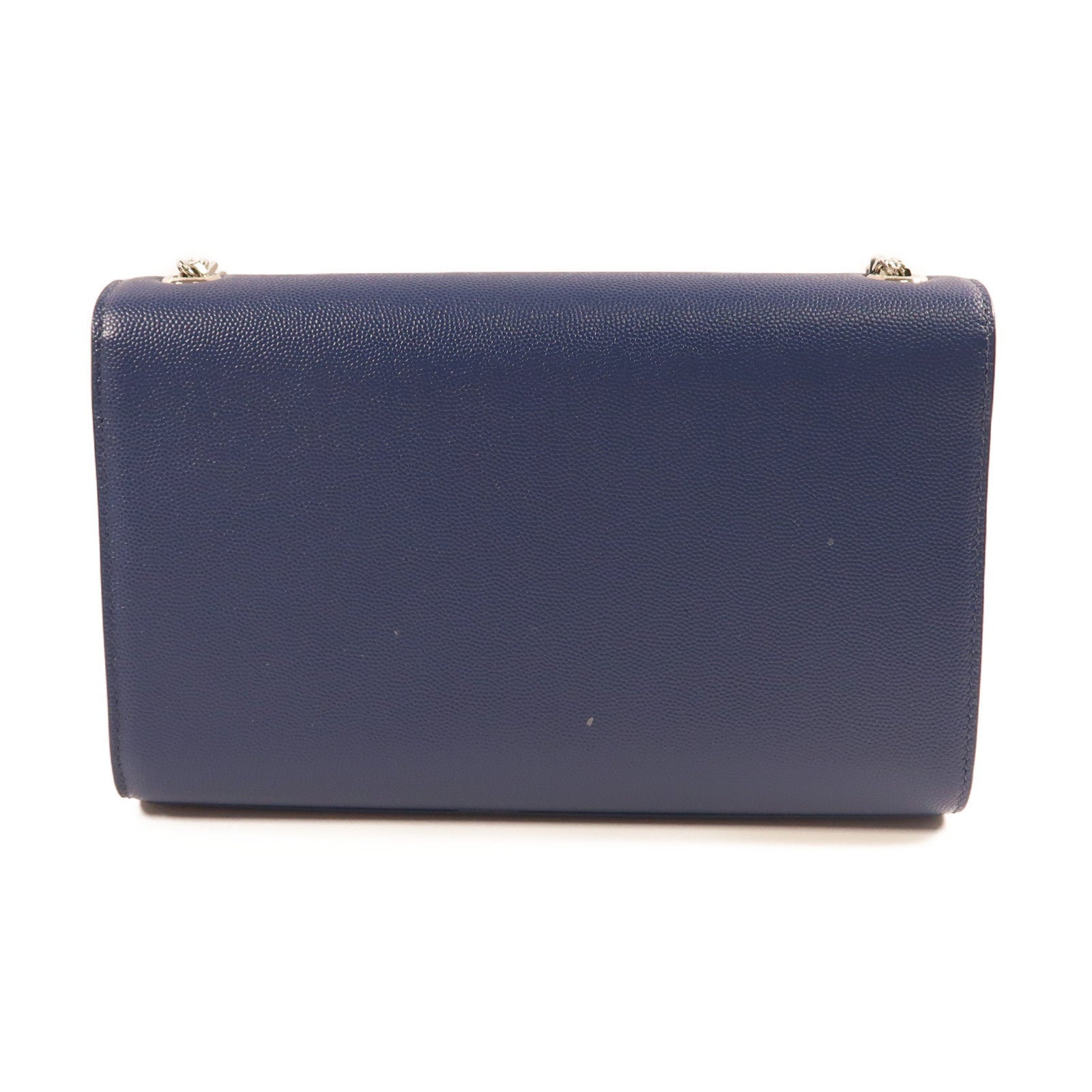 SAINT LAURENT 牛皮皮革Shoulder Bag銀扣鏈帶肩背袋藍色