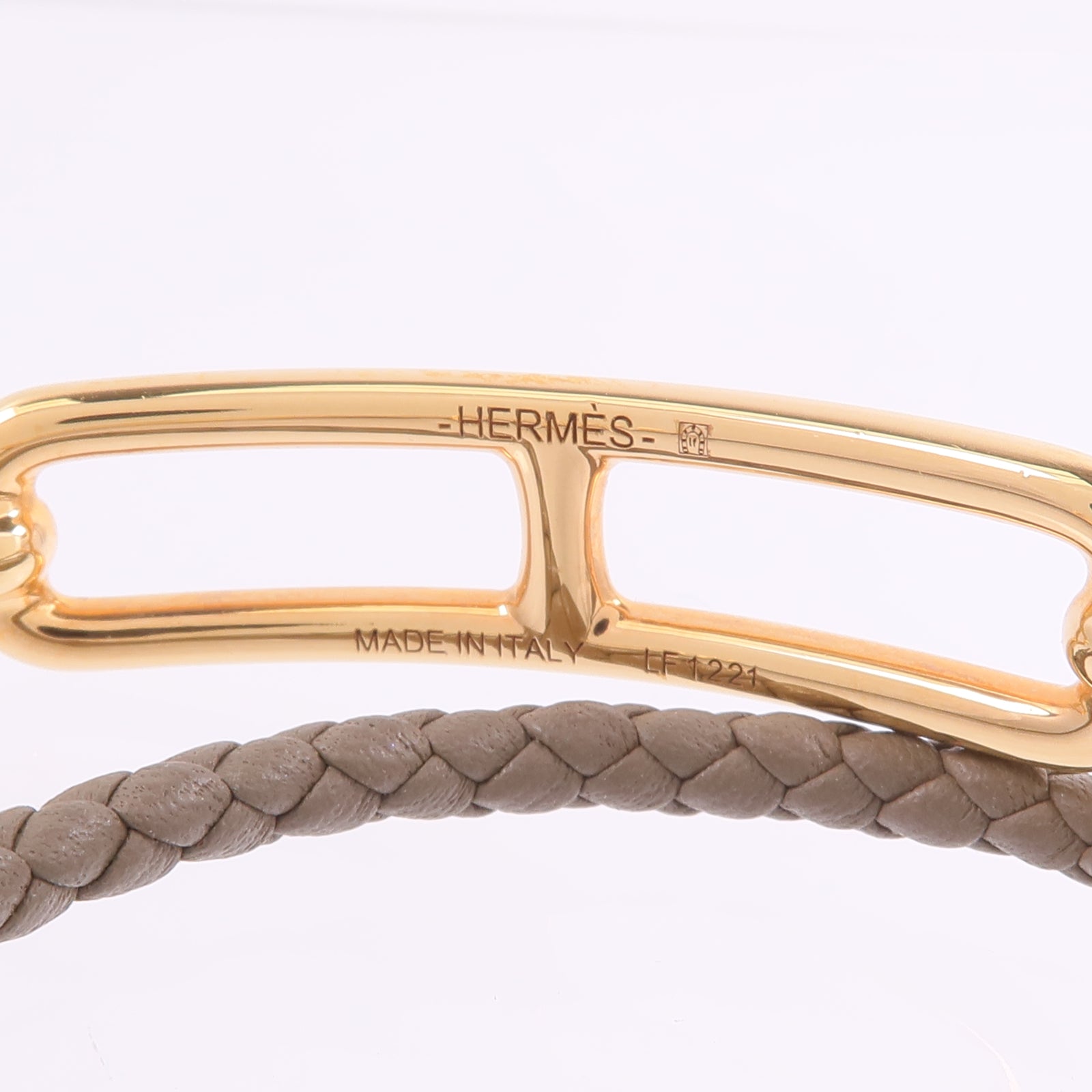 HERMES Swift皮革Roulis Double Tour Bracelet手帶Etoupe