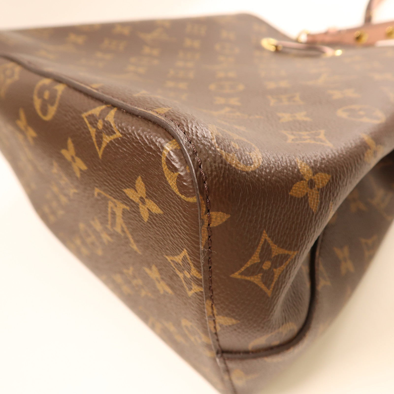 LOUIS VUITTON Monogram Neo Noe金扣手挽肩背兩用袋啡色/粉紅色