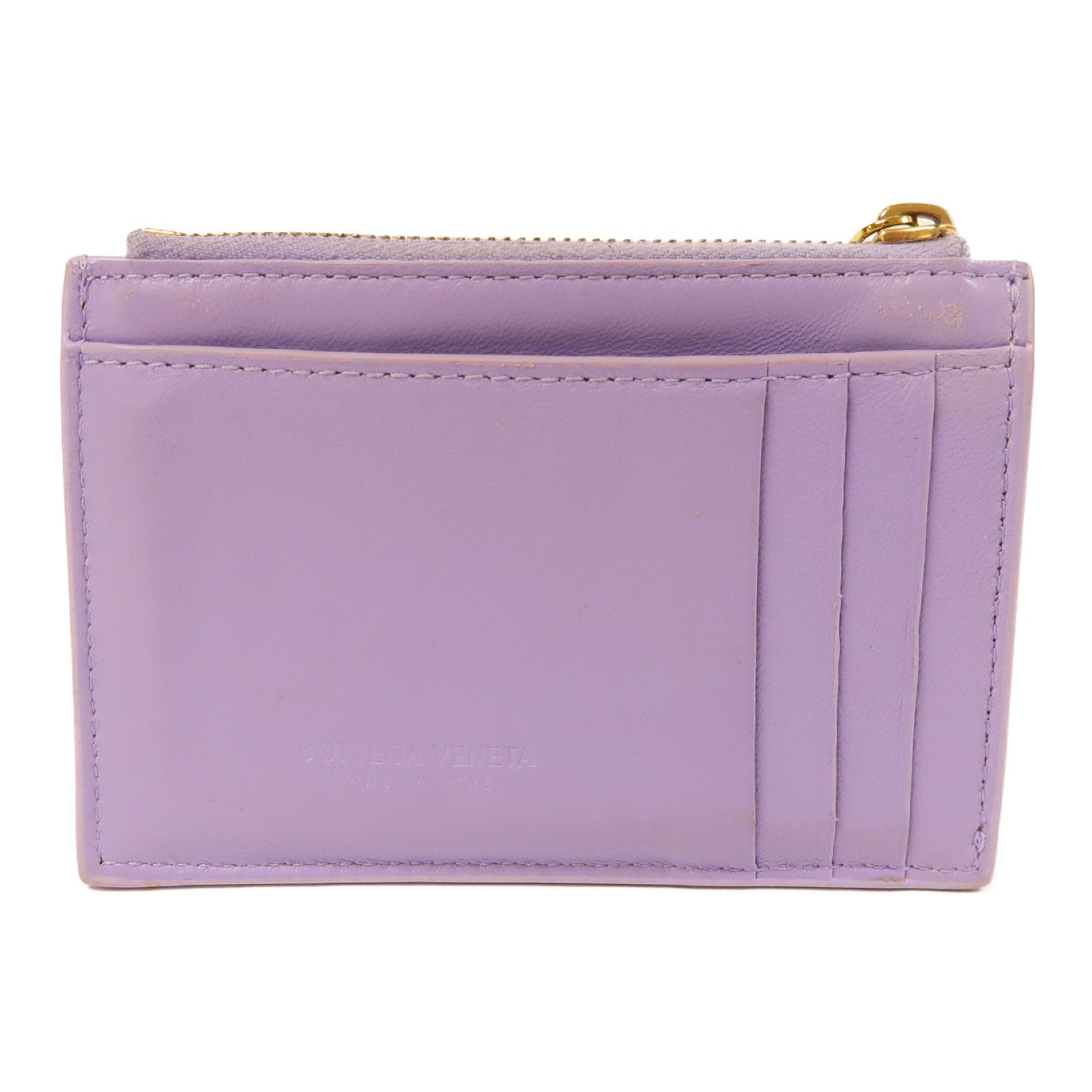 BOTTEGA VENETA 羊皮皮革Coin Purse金扣零錢包紫色