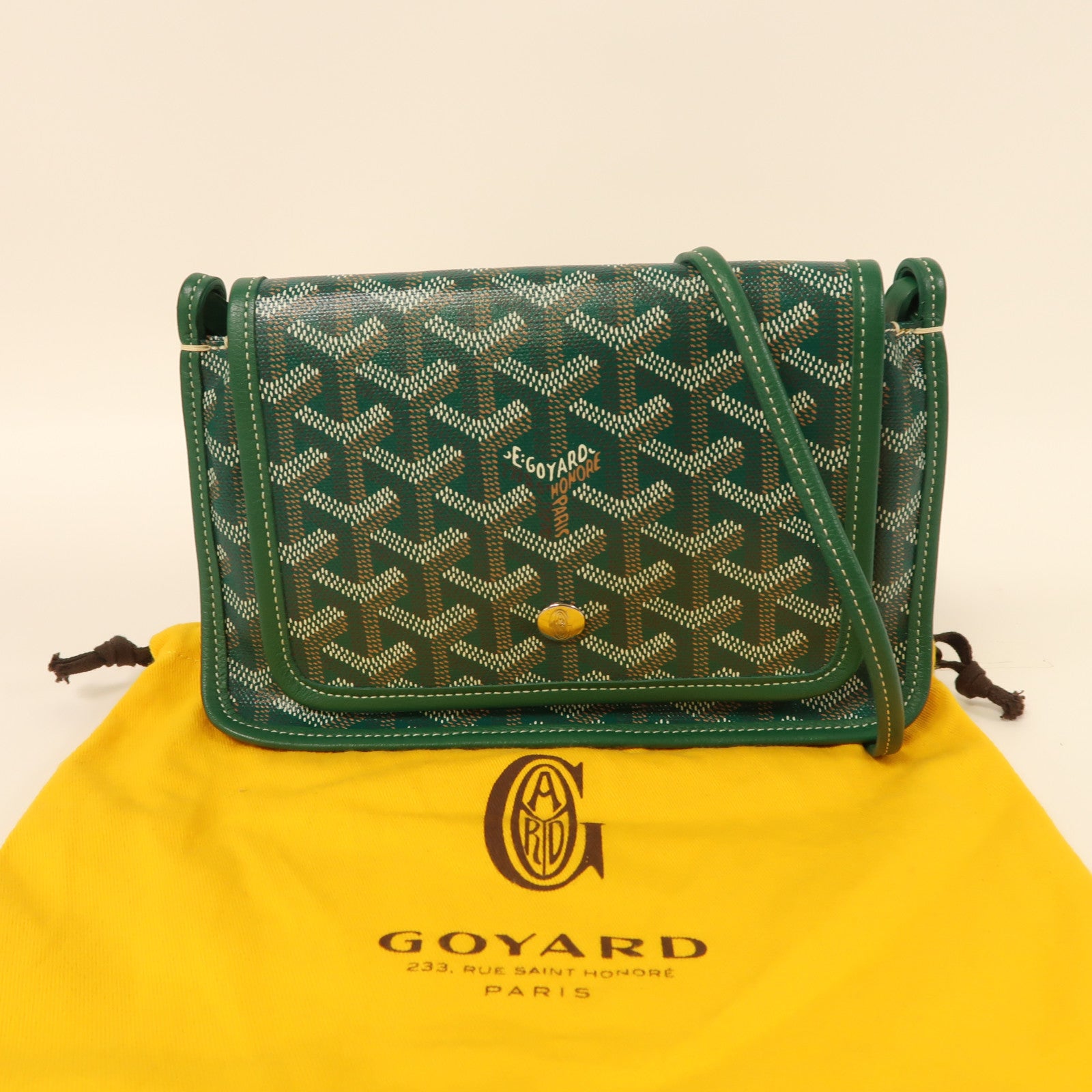 GOYARD 塗層帆布Plumet銀扣肩背袋綠色