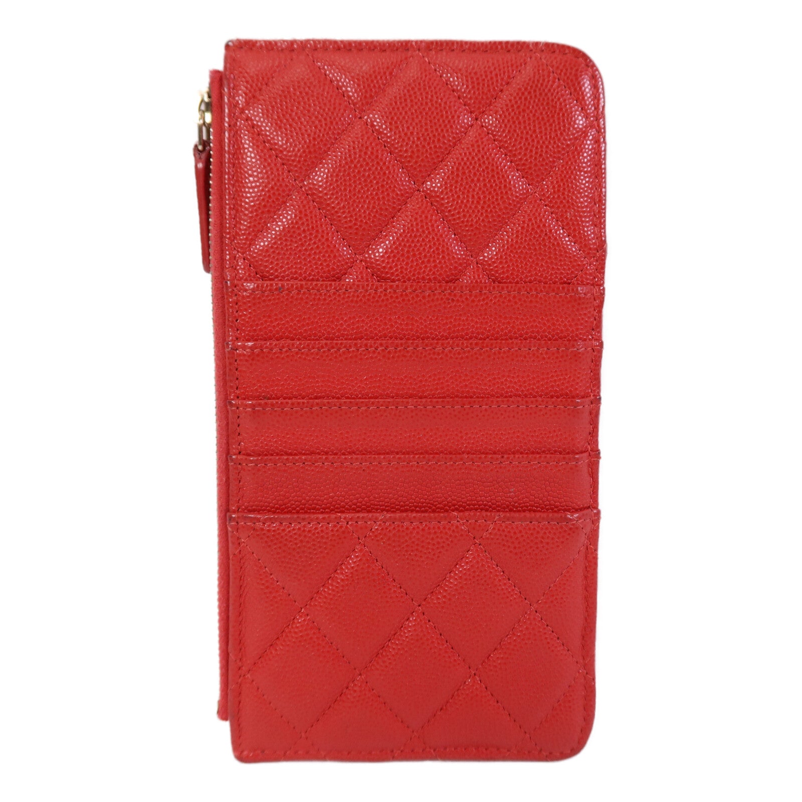 CHANEL 【激減優惠】牛皮皮革Phone Case金扣長錢包