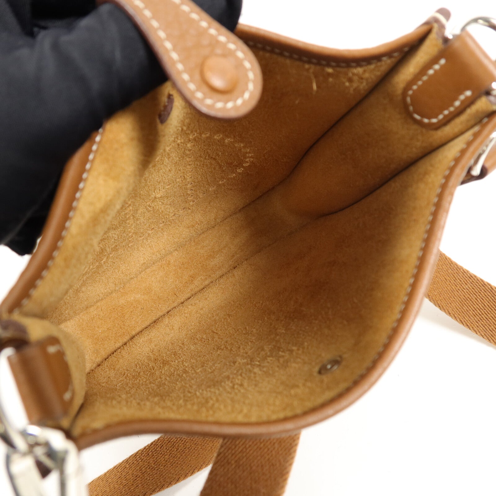 HERMES Clemence皮革Evelyne TPM肩背袋Gold