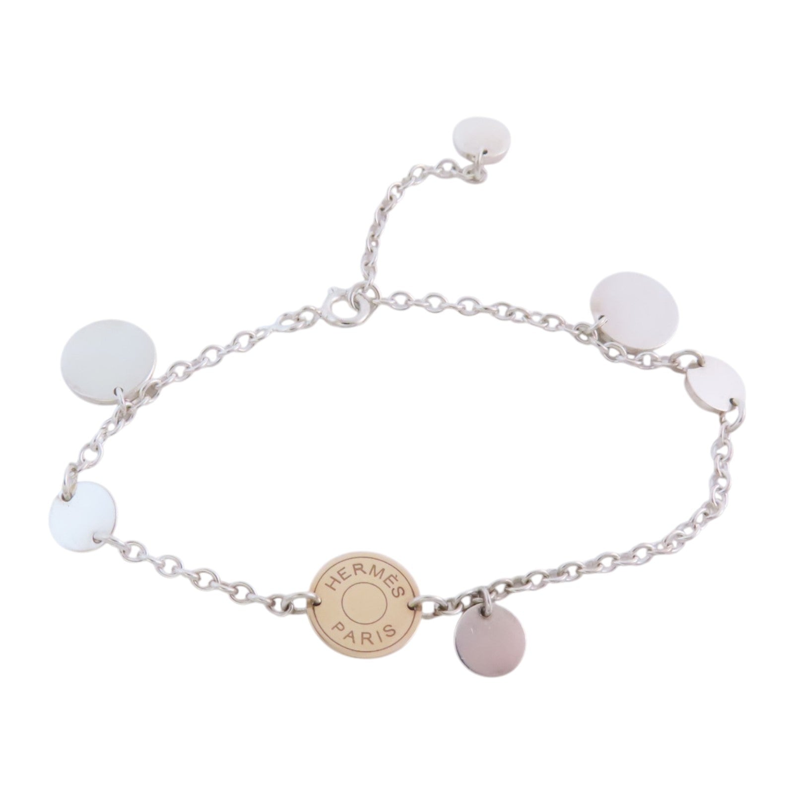 HERMES 18K玫瑰金/925純銀Confett Bracelet銀扣手鏈
