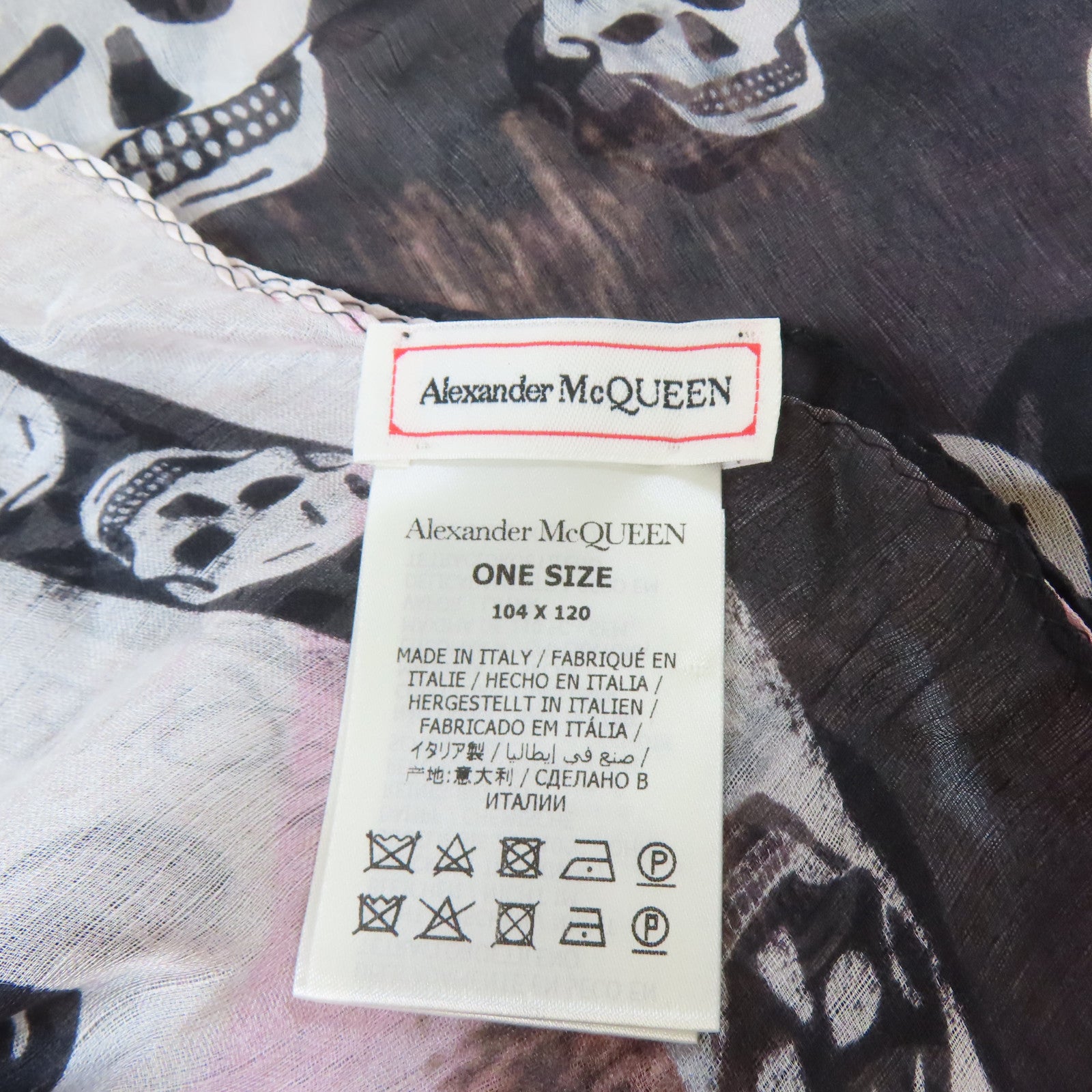 Alexander McQueen 絲質Alexander McQueen圍巾黑色/白色