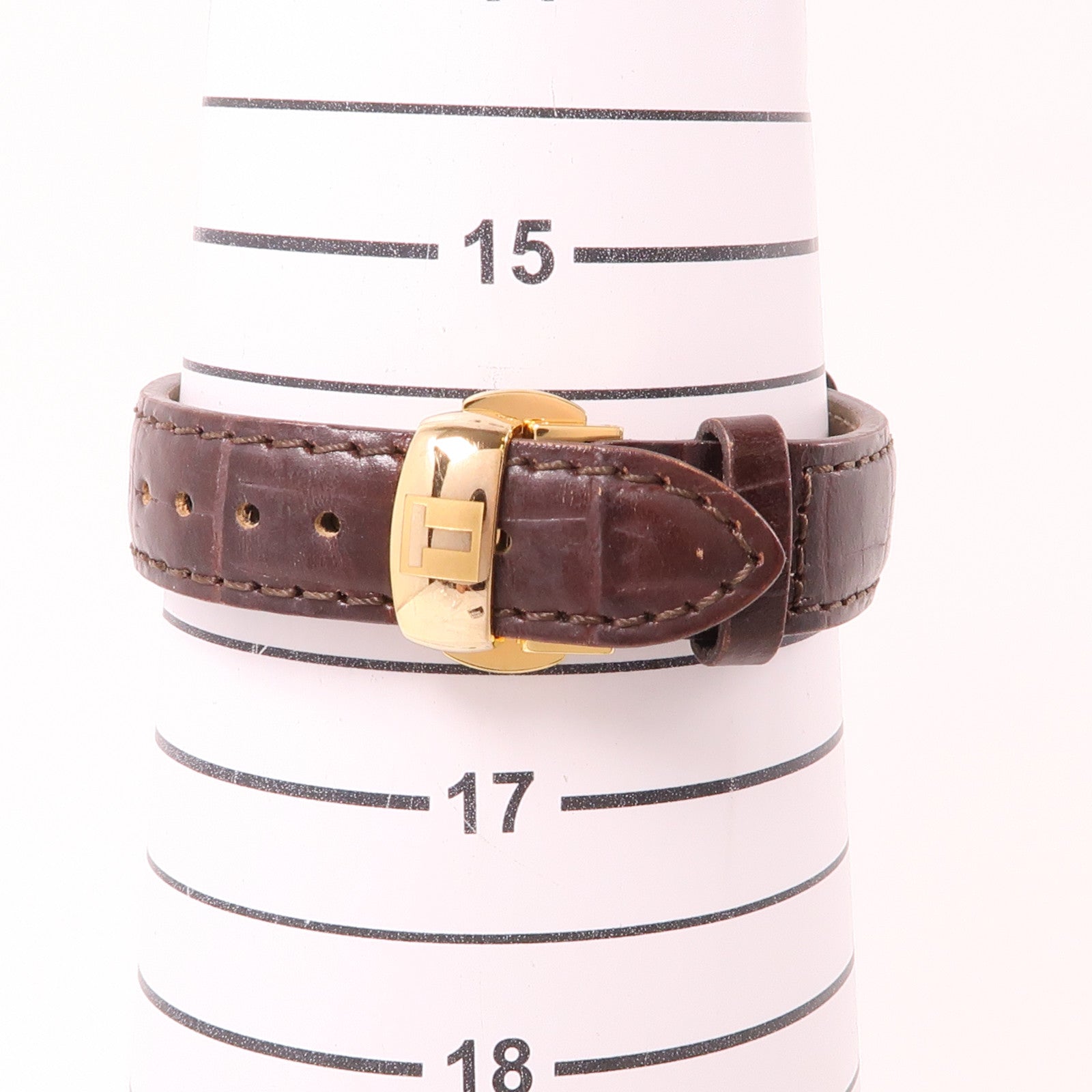 TISSOT Vintage 18K玫瑰金/皮革帶手錶石英機芯銀色
