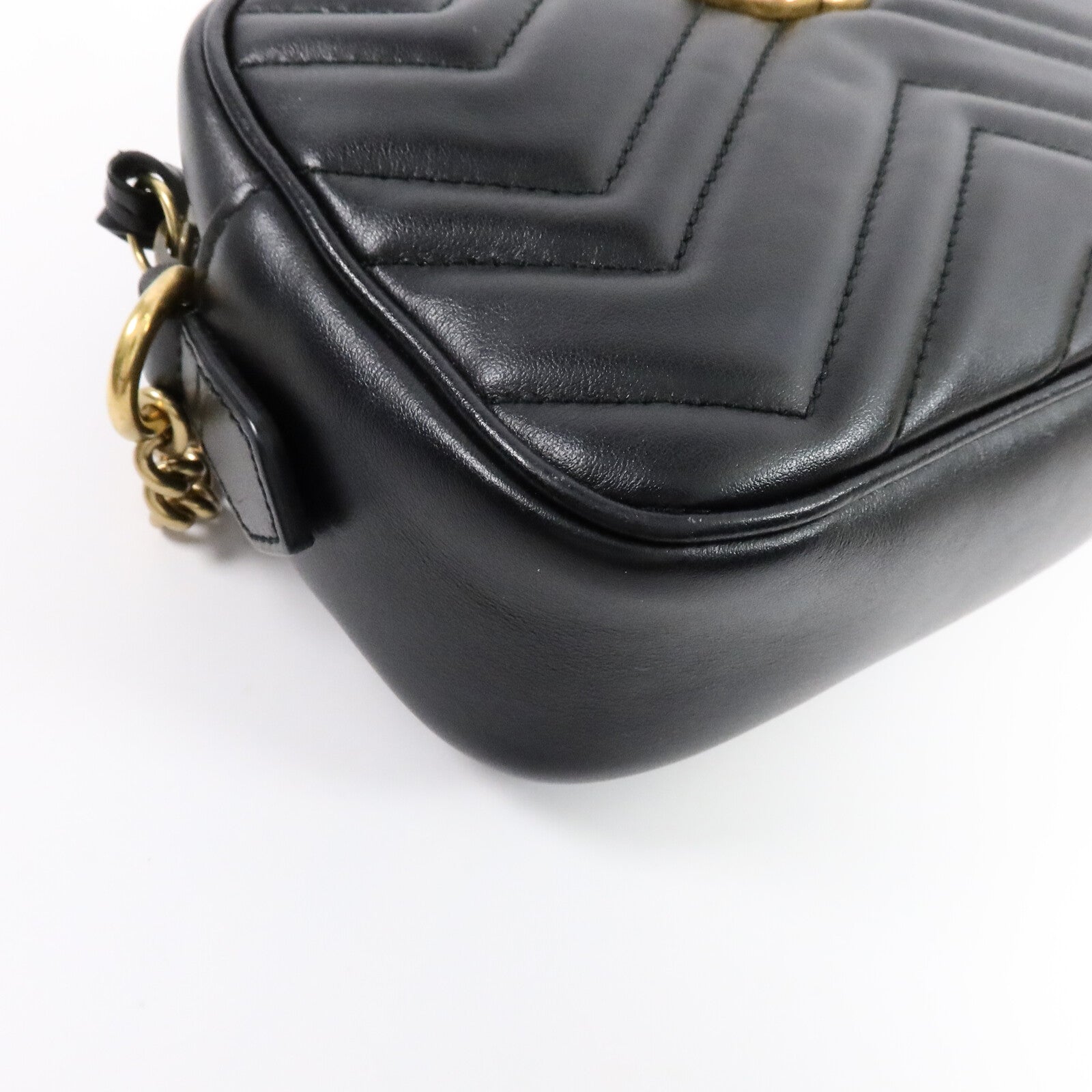GUCCI 牛皮皮革GG Marmont Mini鏈帶肩背袋
