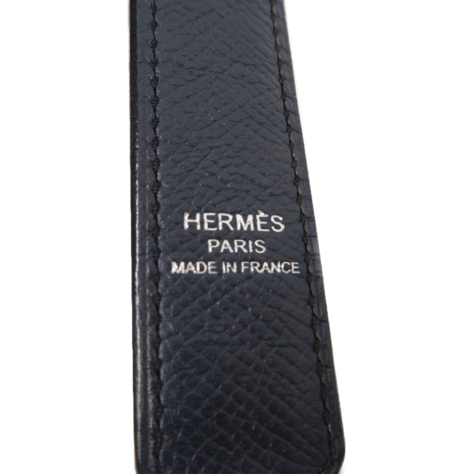 HERMES Epsom皮革Strap銀扣肩背帶紅色/黃色