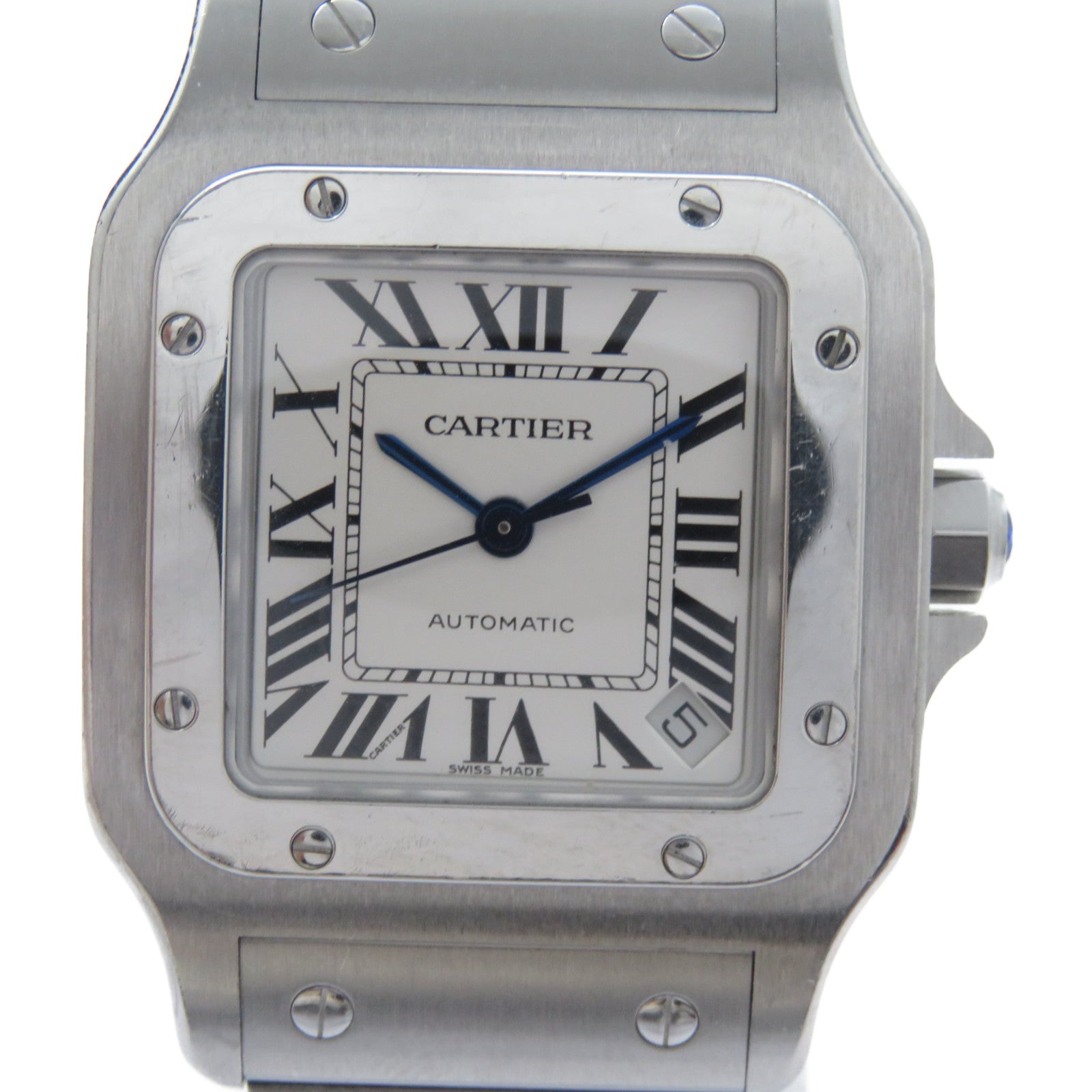CARTIER Santos Galbee不鏽鋼手錶自動機芯白色