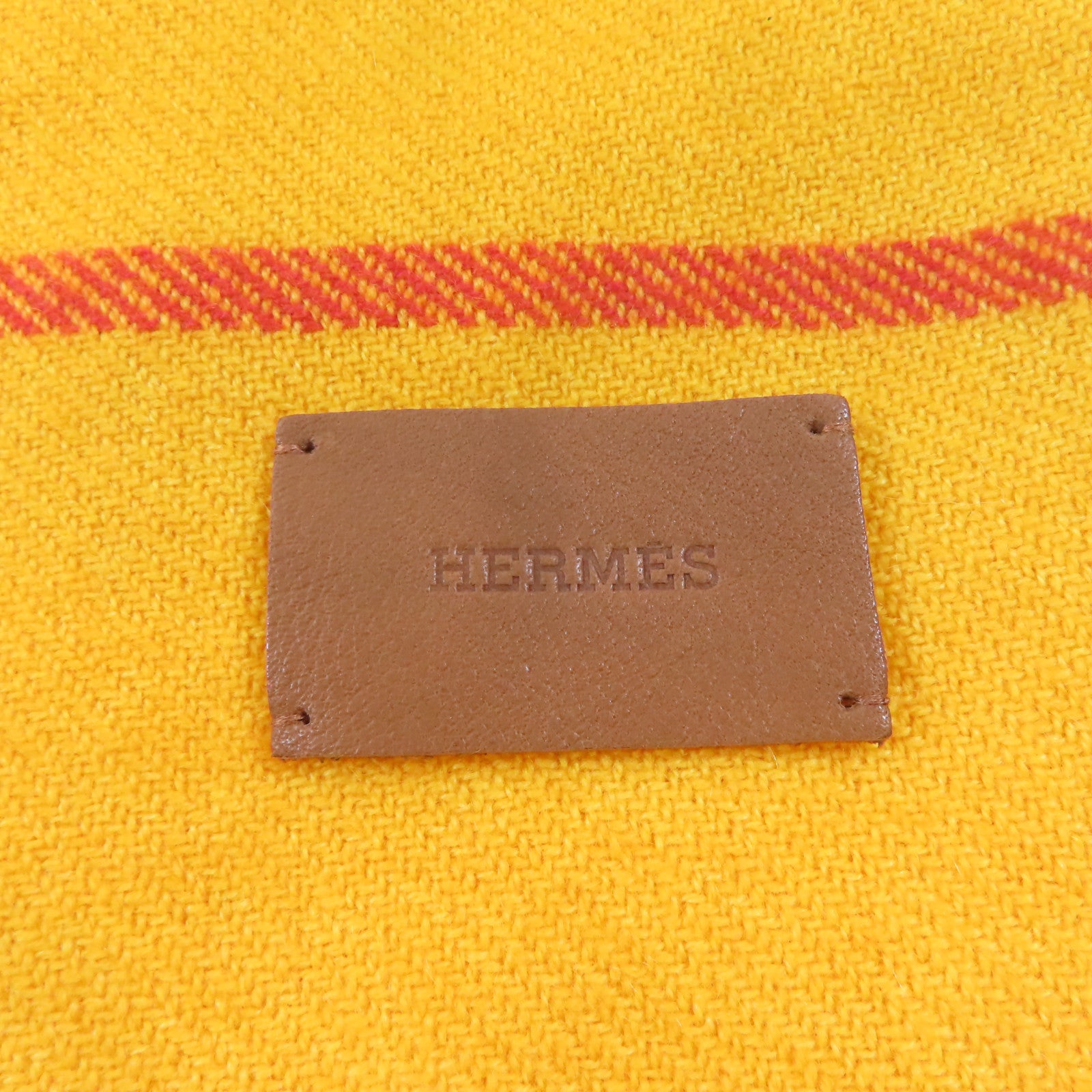 HERMES 羊絨Blanket毯子橙色/紅色