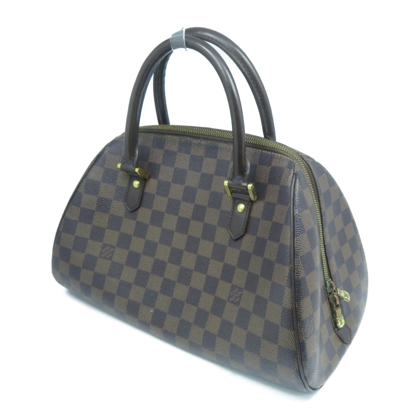 LOUIS VUITTON Damier Rivera MM金扣手挽袋啡色