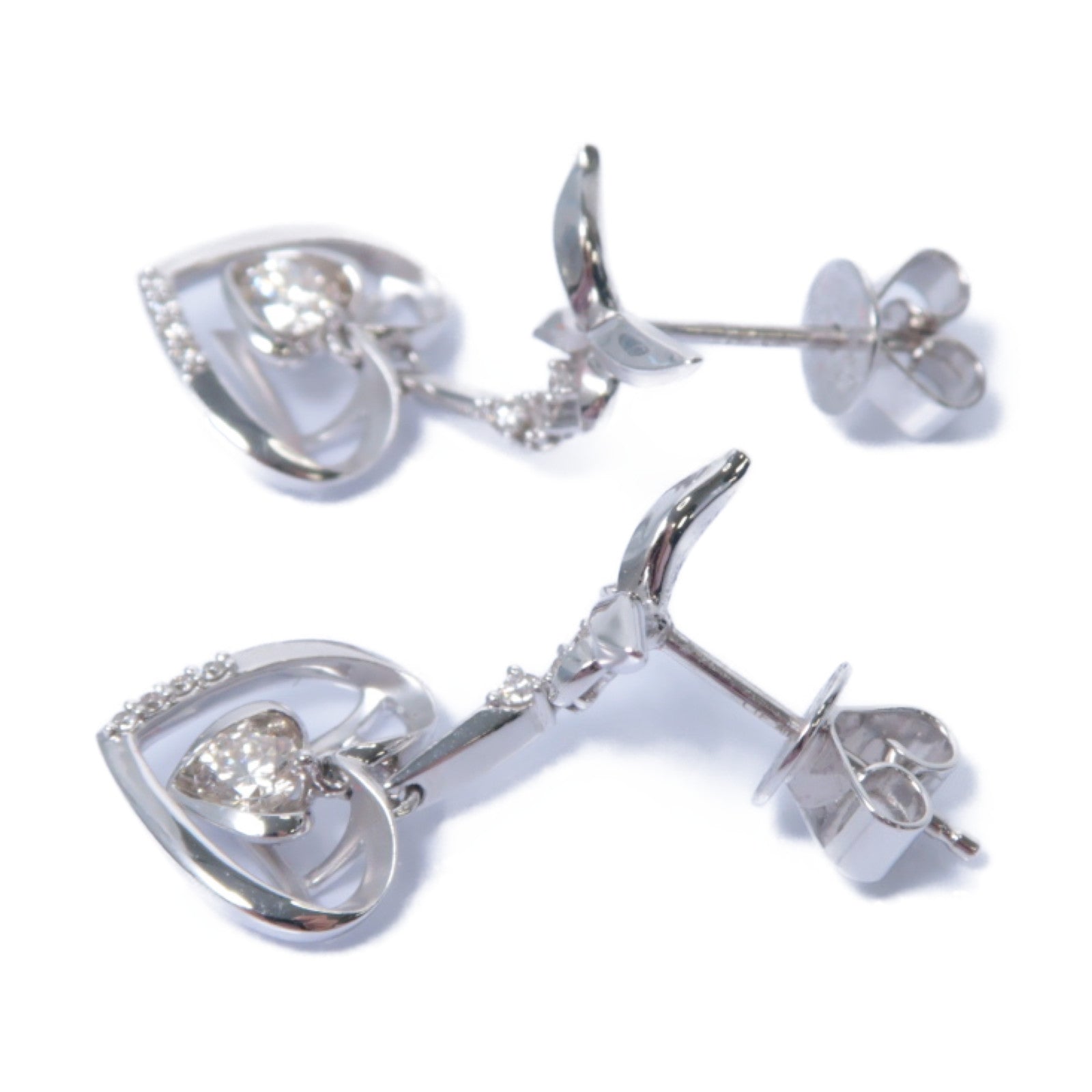 JEWELRY 【激減優惠】18K白金Diamond Earrings 0.314ct/0.101ct鑽石耳環