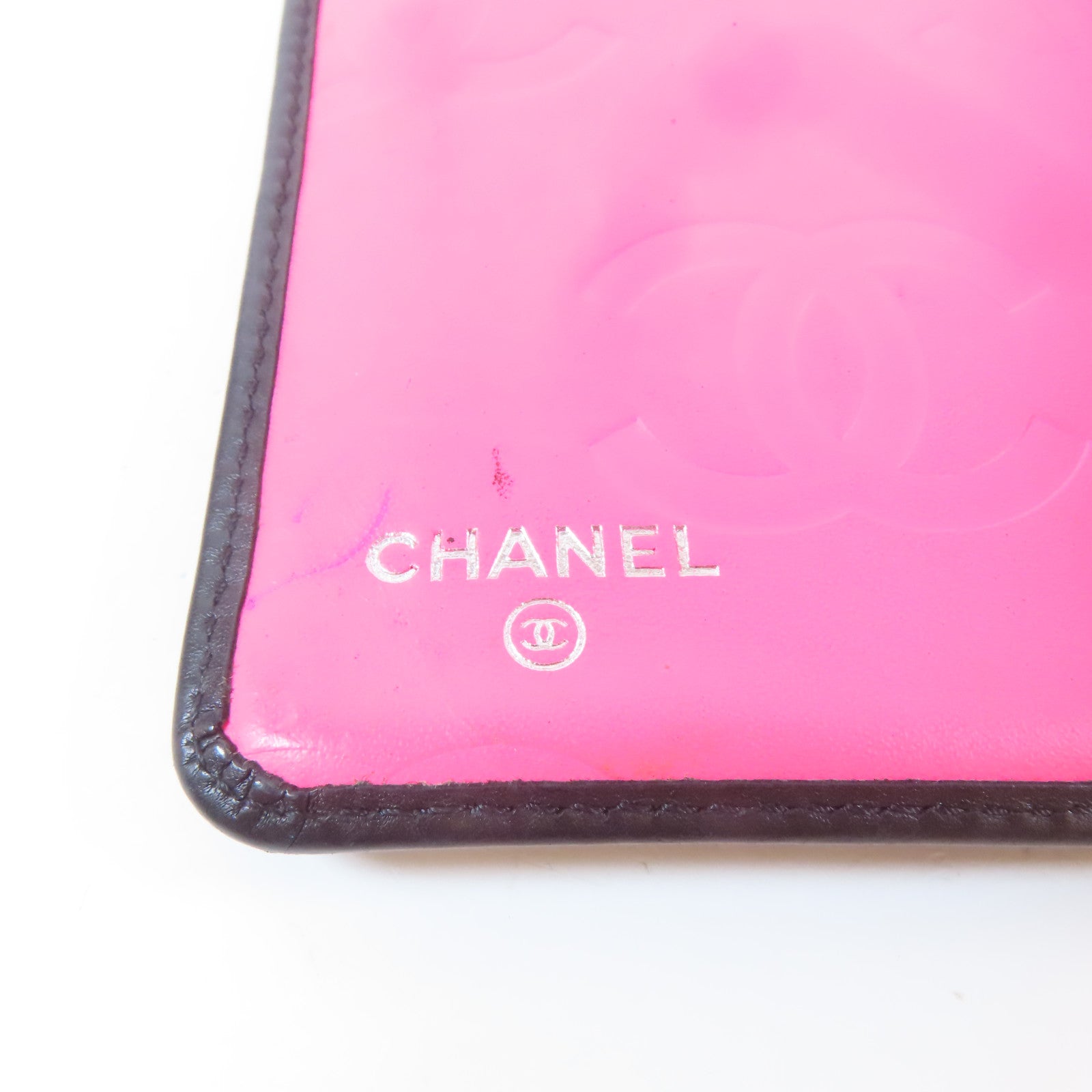 CHANEL 菱格牛皮皮革Cambon Wallet銀扣長錢包黑色