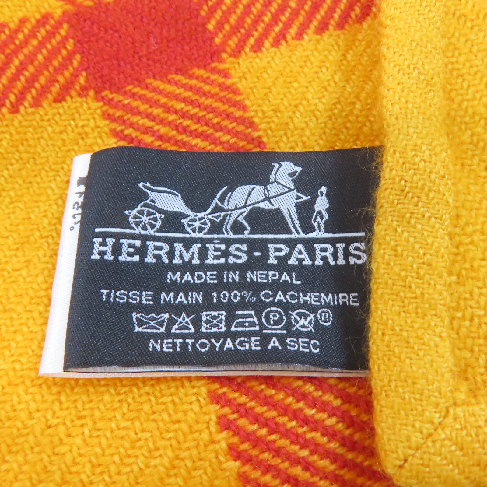 HERMES 羊絨Blanket毯子橙色/紅色