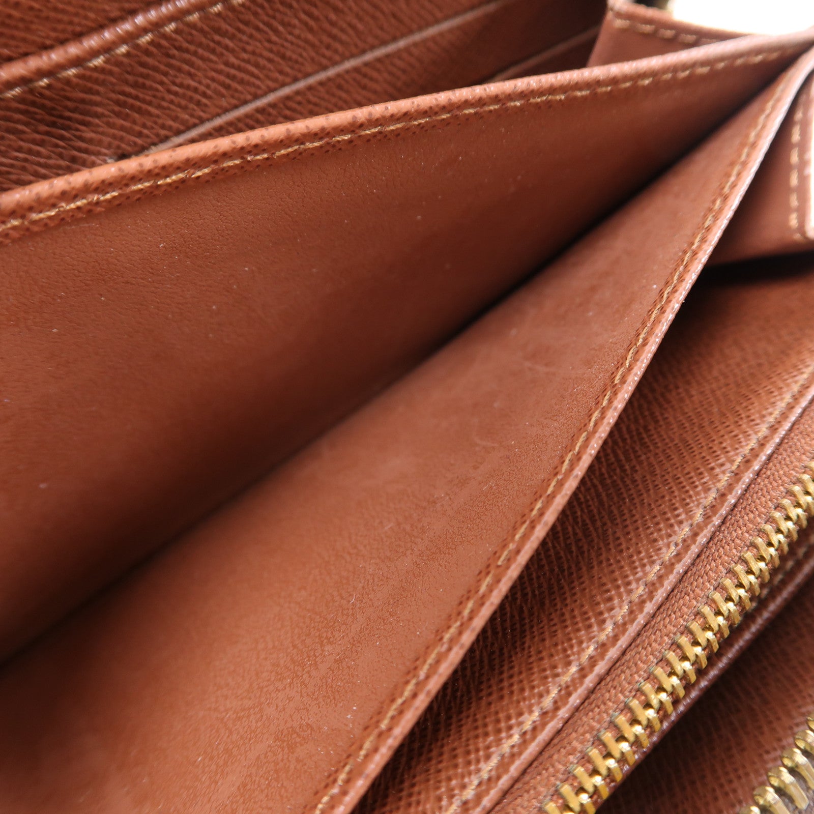 LOUIS VUITTON MonogramZipper Long Wallet金扣拉鍊長錢包啡色