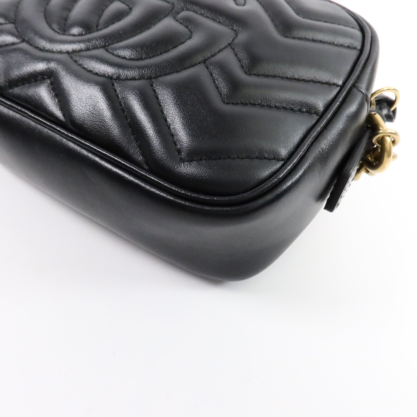 GUCCI 牛皮皮革GG Marmont Mini鏈帶肩背袋
